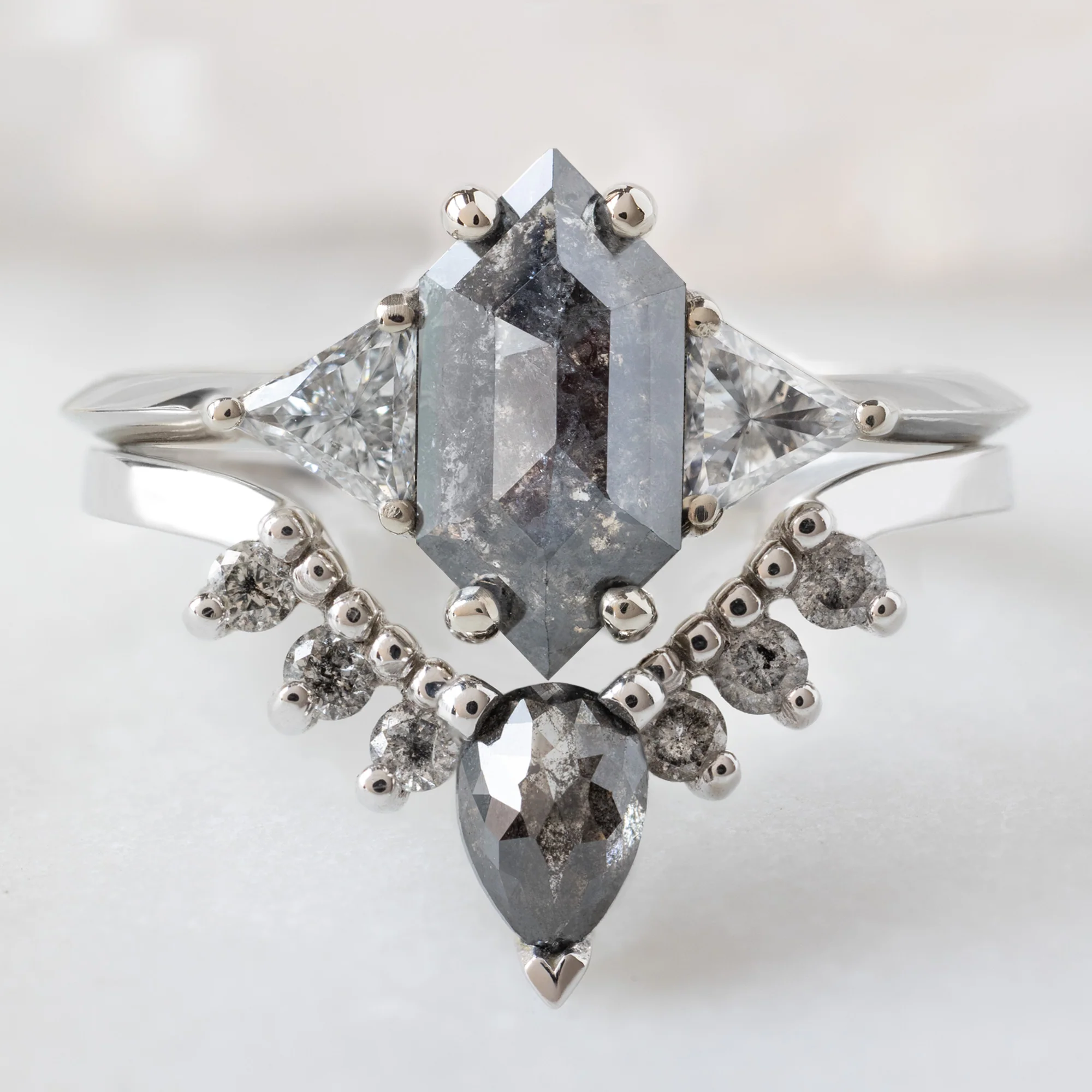 The Jade Ring | 1.02ct Hexagon Black Diamond in 14K White Gold - Image 3