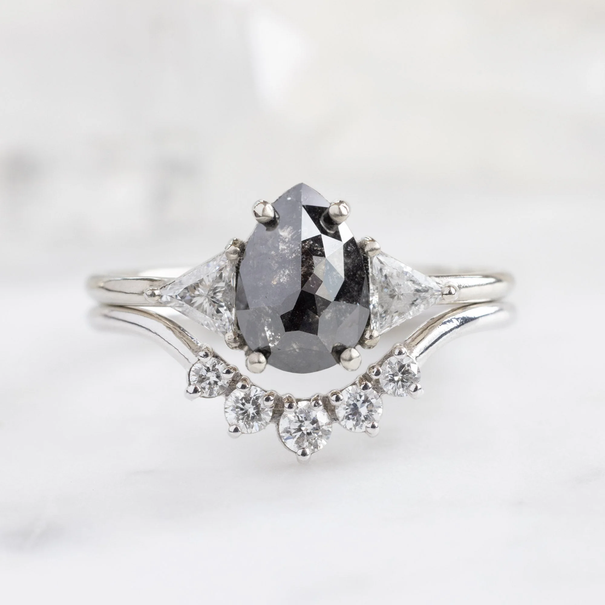 The Jade Ring | 1.39ct Pear Black Diamond in 14K White Gold - Image 3