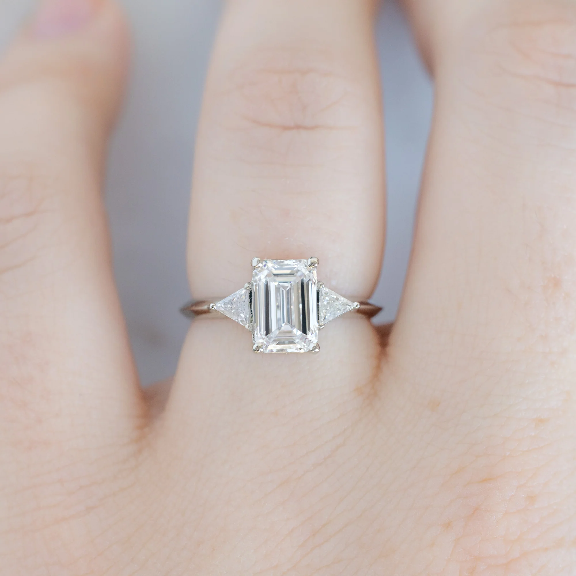 The Jade Ring | 2.00ct Lab Grown Emerald Cut White Diamond in 14K White Gold - Image 4