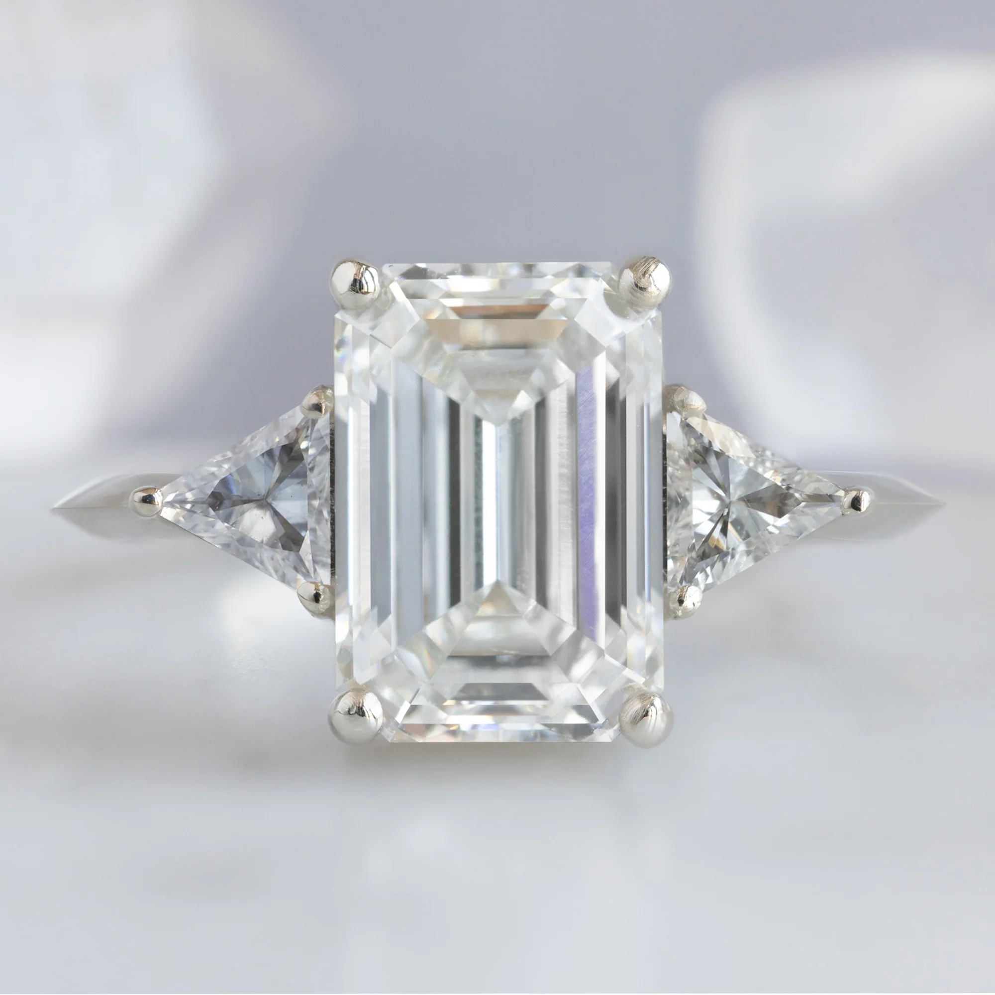 The Jade Ring | 2.58ct Emerald Cut Lab Grown White Diamond in 14K White Gold