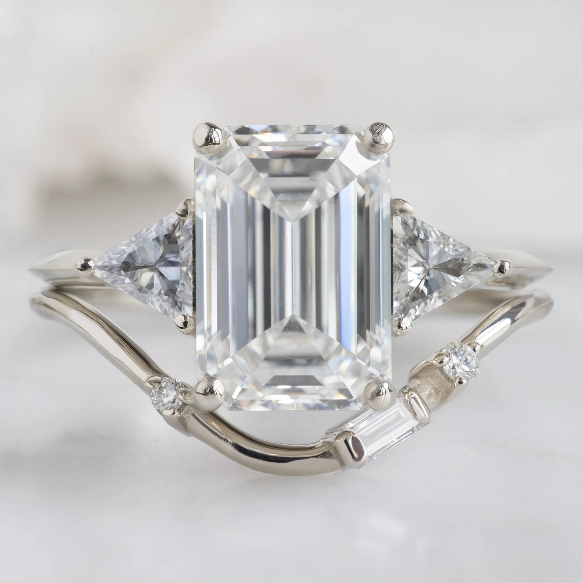 The Jade Ring | 2.58ct Emerald Cut Lab Grown White Diamond in 14K White Gold - Image 3