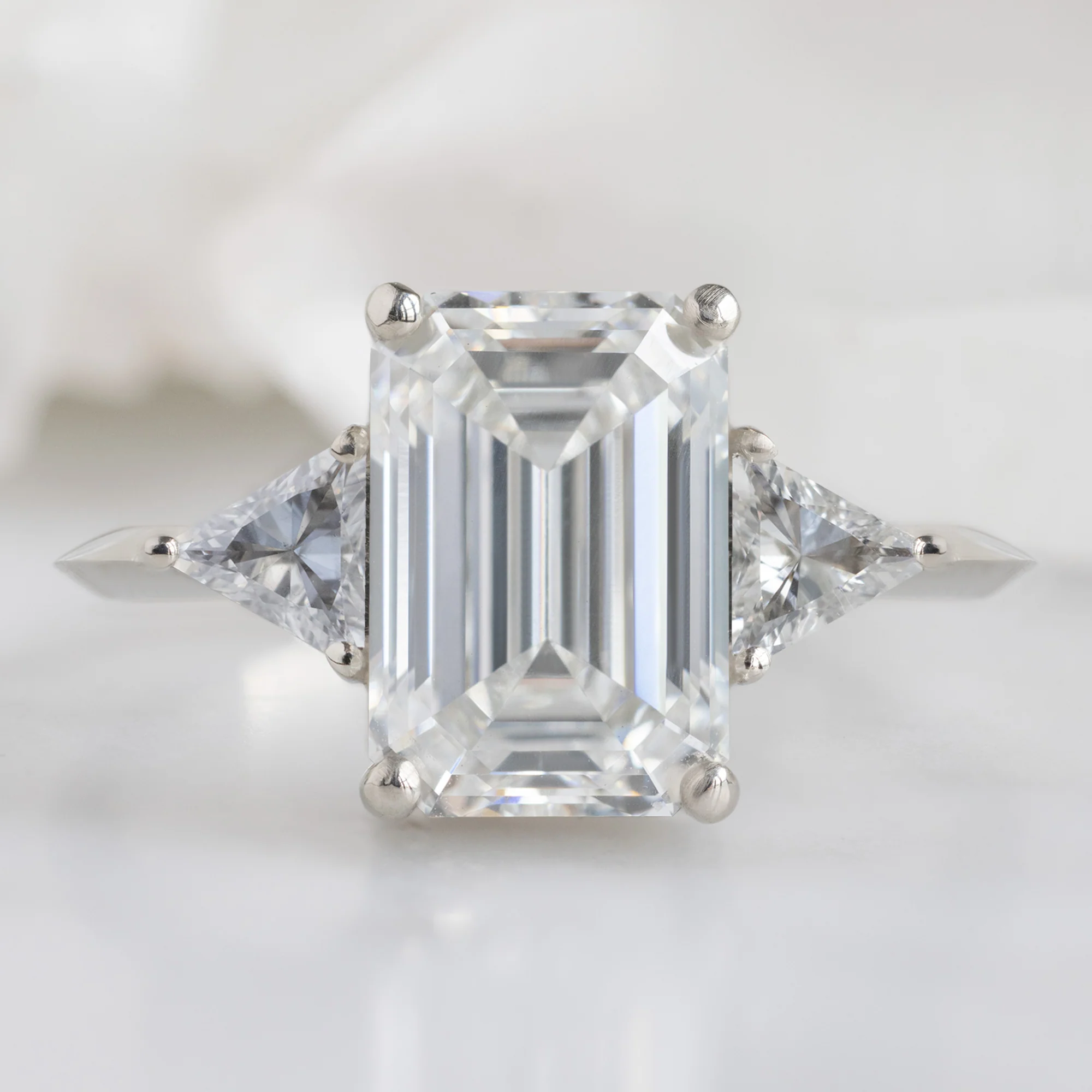 The Jade Ring | 2.58ct Emerald Cut Lab Grown White Diamond in 14K White Gold - Image 5