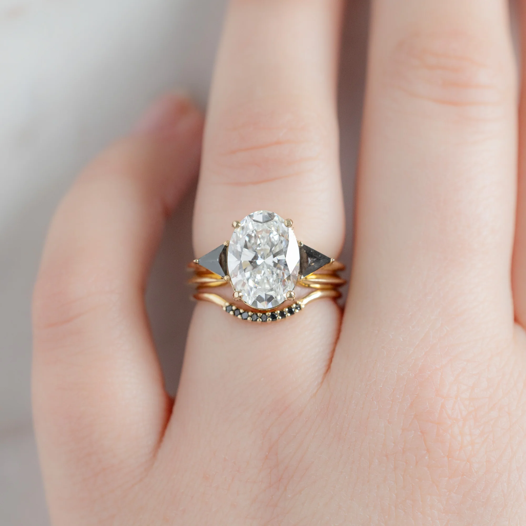 The Jade Ring | 3.39ct Oval Lab Grown White Diamond in 14K Yellow Gold - Image 2