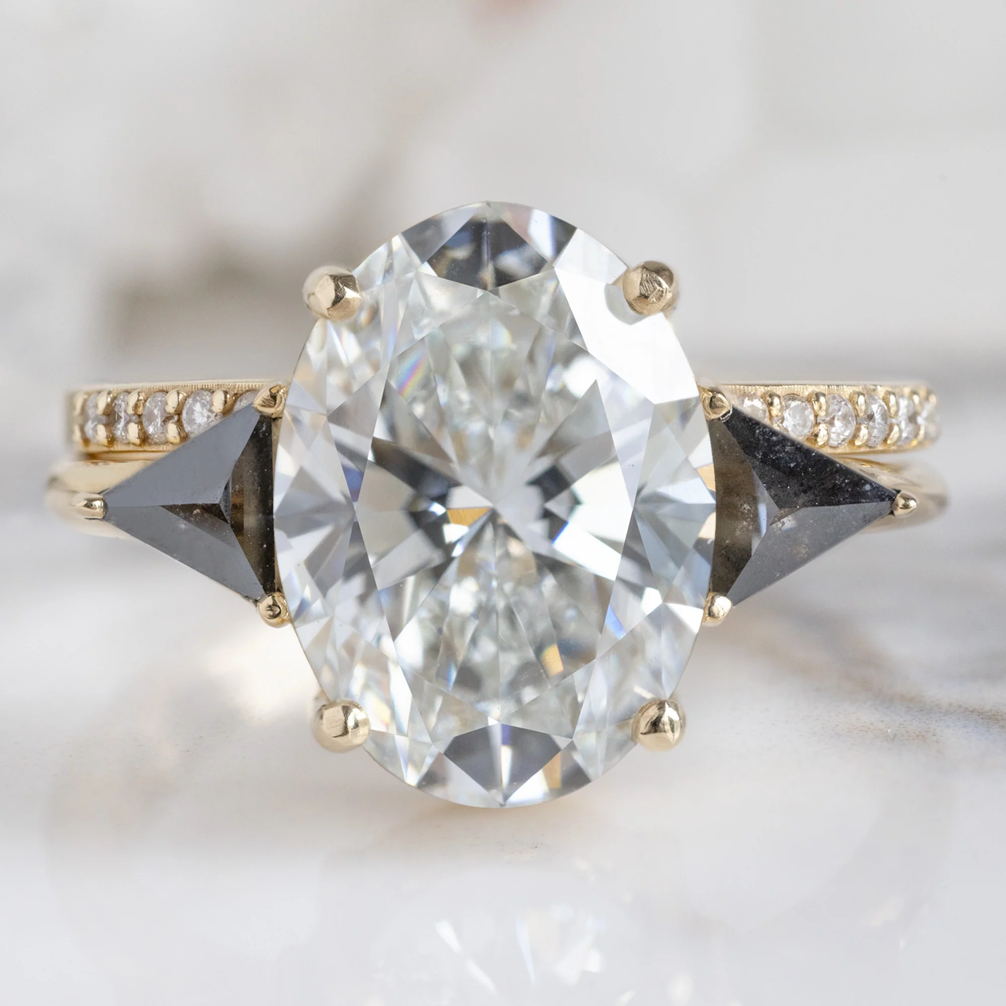 The Jade Ring | 3.39ct Oval Lab Grown White Diamond in 14K Yellow Gold - Image 3