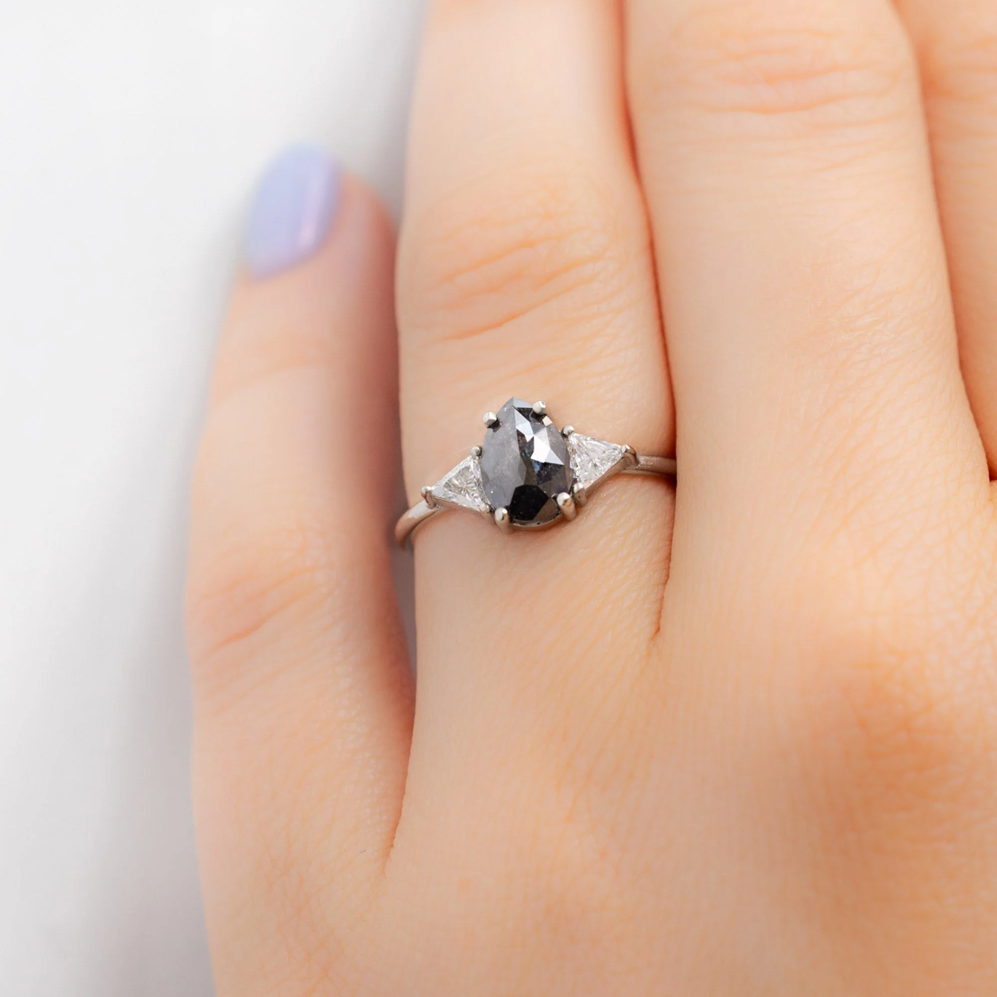 The Jade Ring | Build Your Own Pear Black Diamond Engagement Ring - Image 3