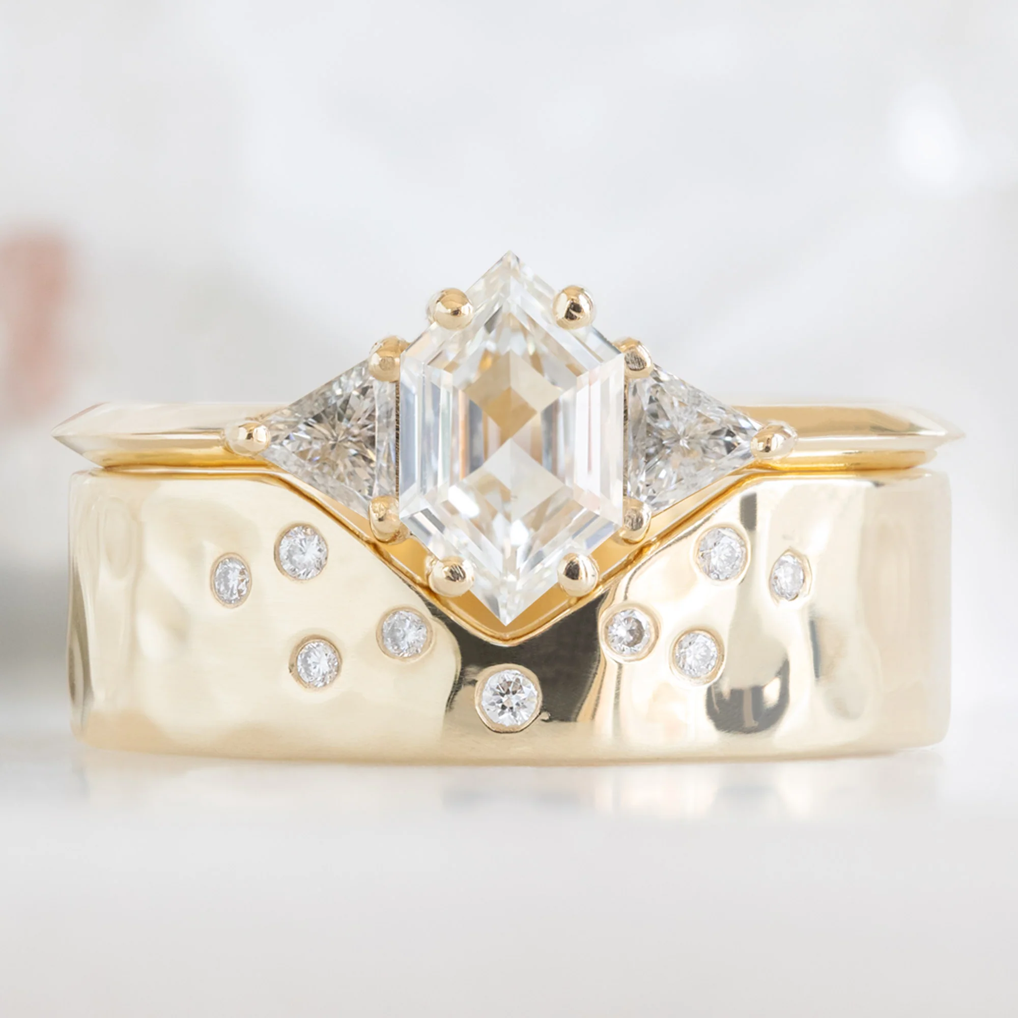 The Jade Ring | Build Your Own Hexagon White Diamond Engagement Ring - Image 5