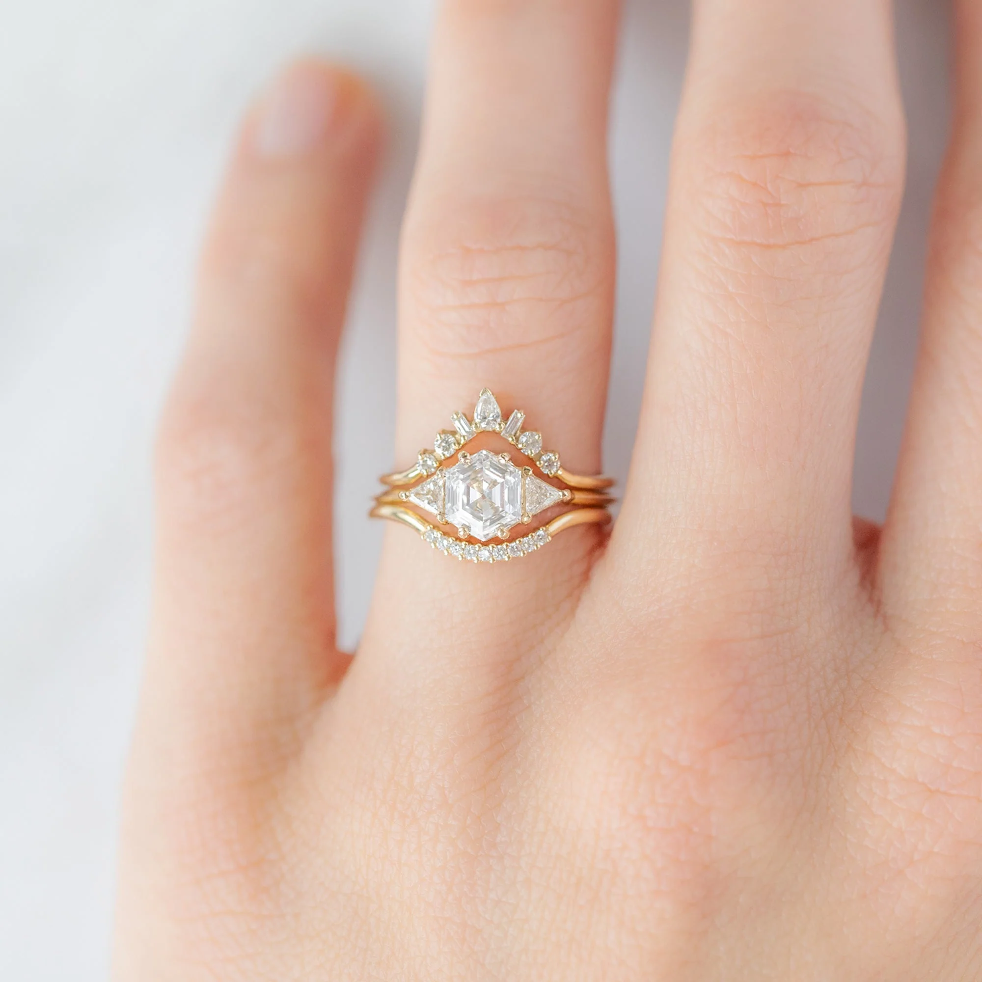 The Jade Ring | Build Your Own Hexagon White Diamond Engagement Ring - Image 6
