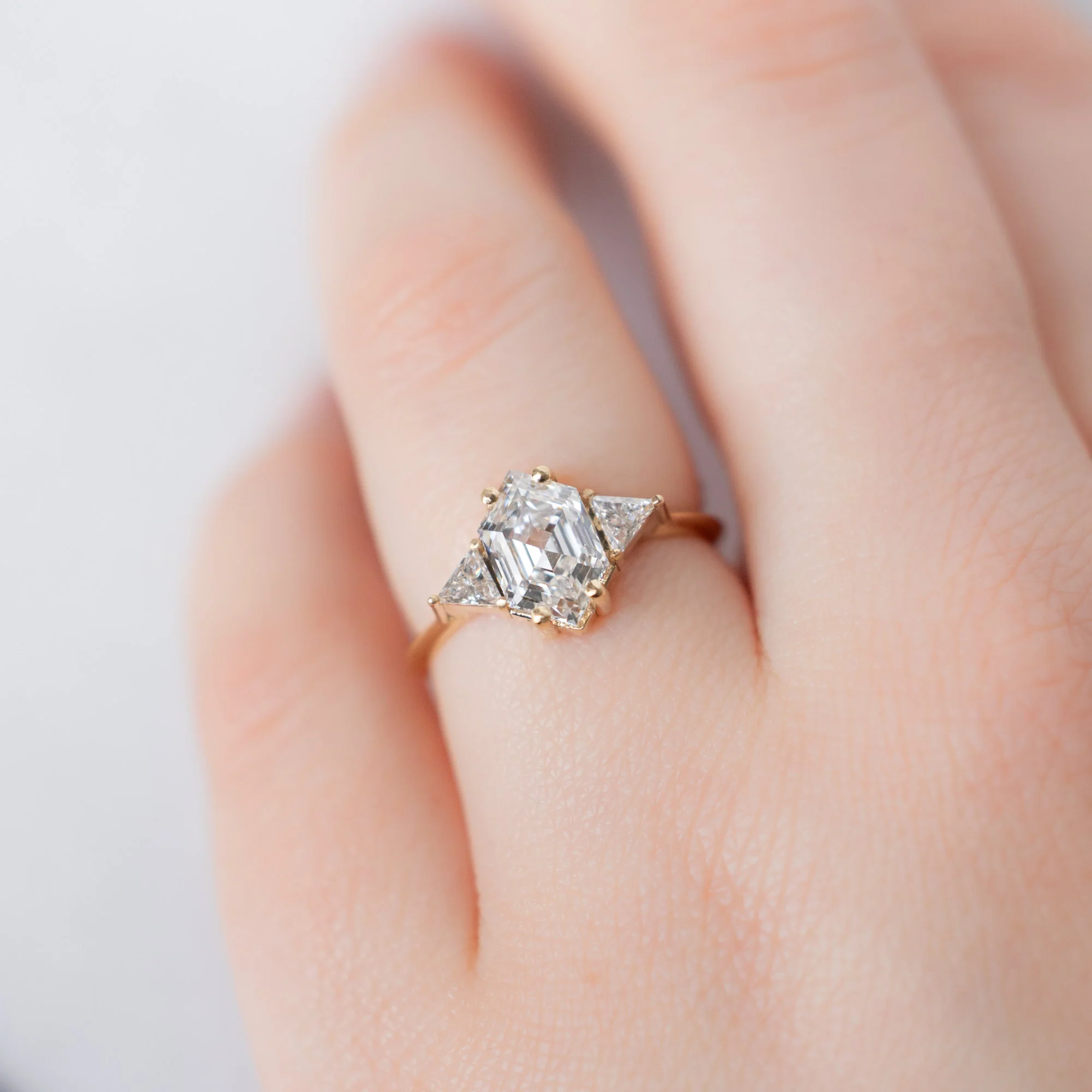 The Jade Ring | Build Your Own Hexagon White Diamond Engagement Ring - Image 8