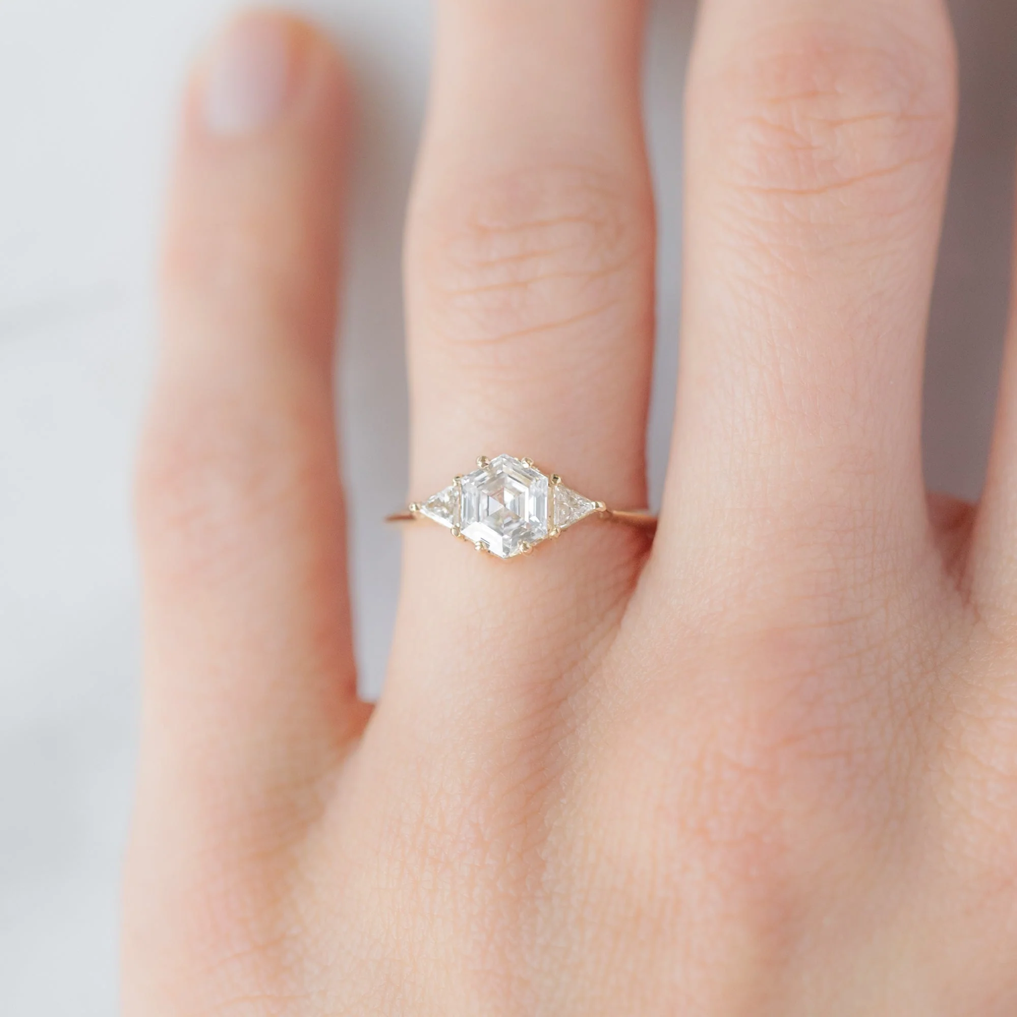 The Jade Ring | Build Your Own Hexagon White Diamond Engagement Ring - Image 9