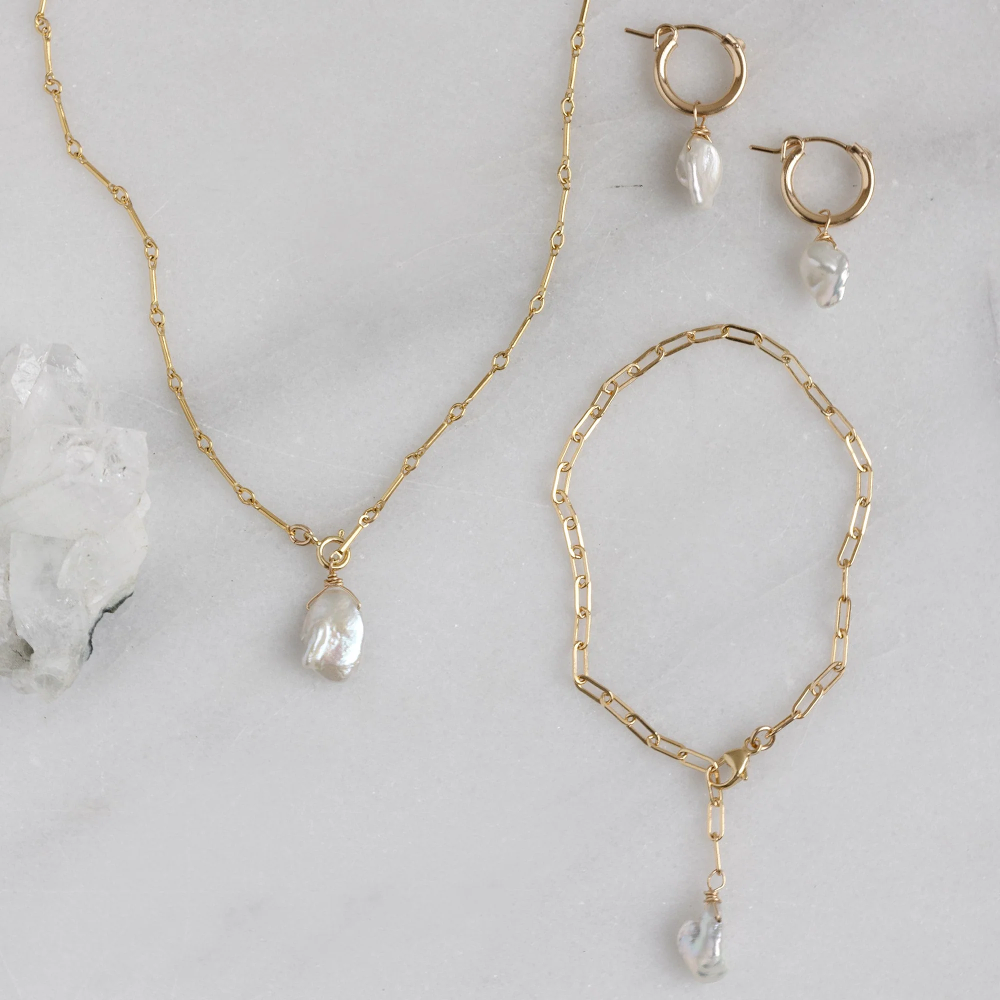 The Keshi Pearl Necklace | Yellow, Rose or Sterling Silver - Image 6