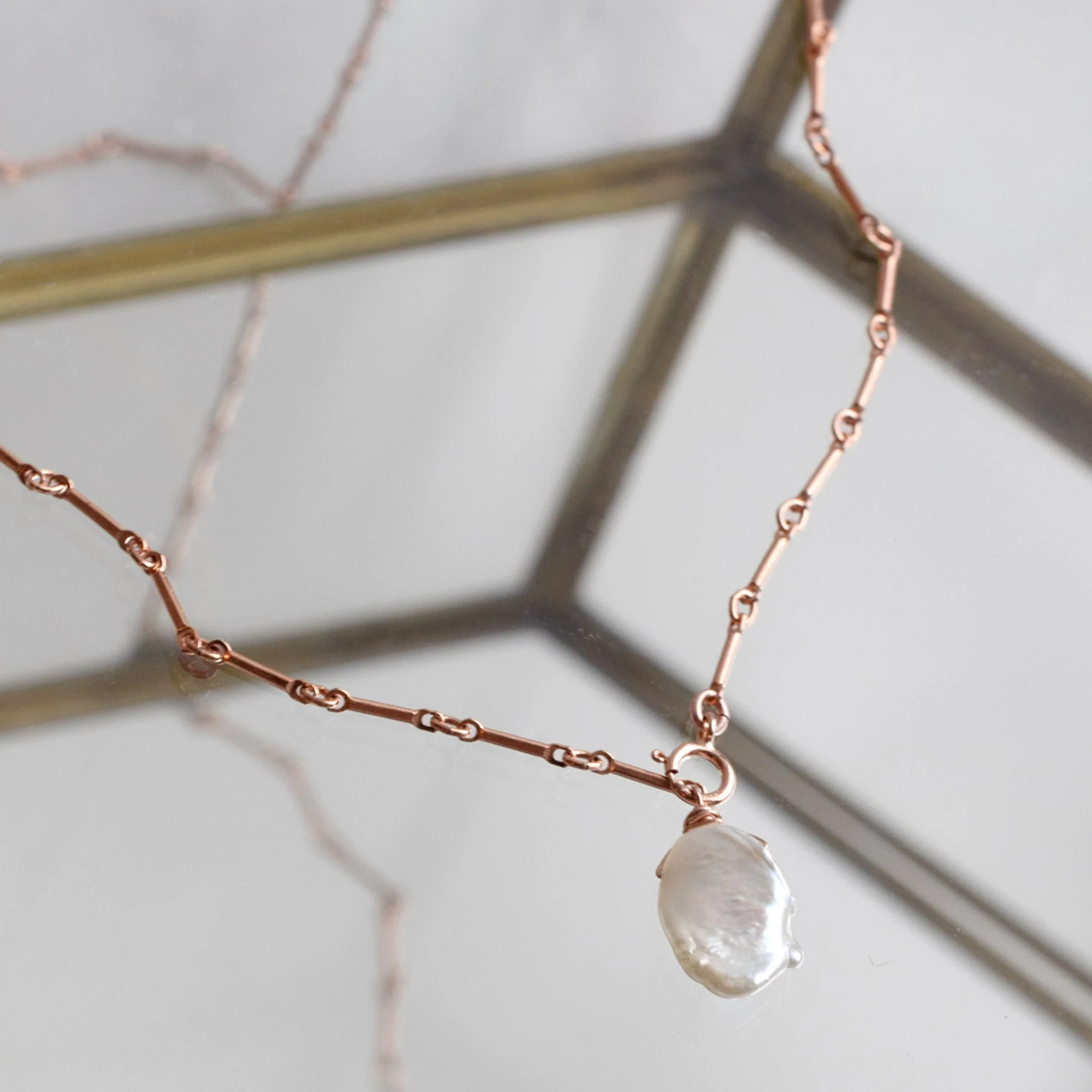 The Keshi Pearl Necklace | Yellow, Rose or Sterling Silver - Image 8