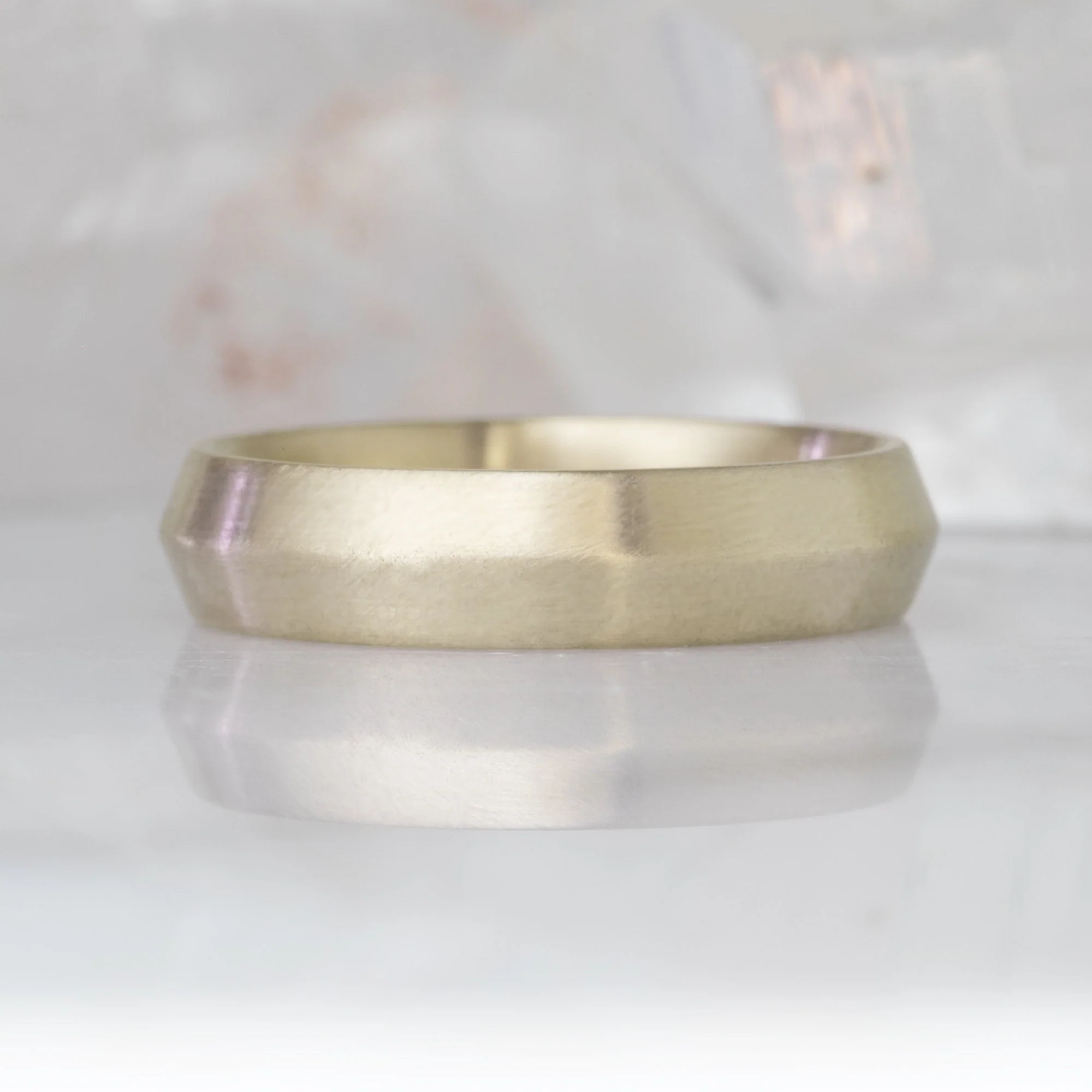 The Knife Edge Gold Wedding Band | Yellow, Rose or White Gold - Image 3