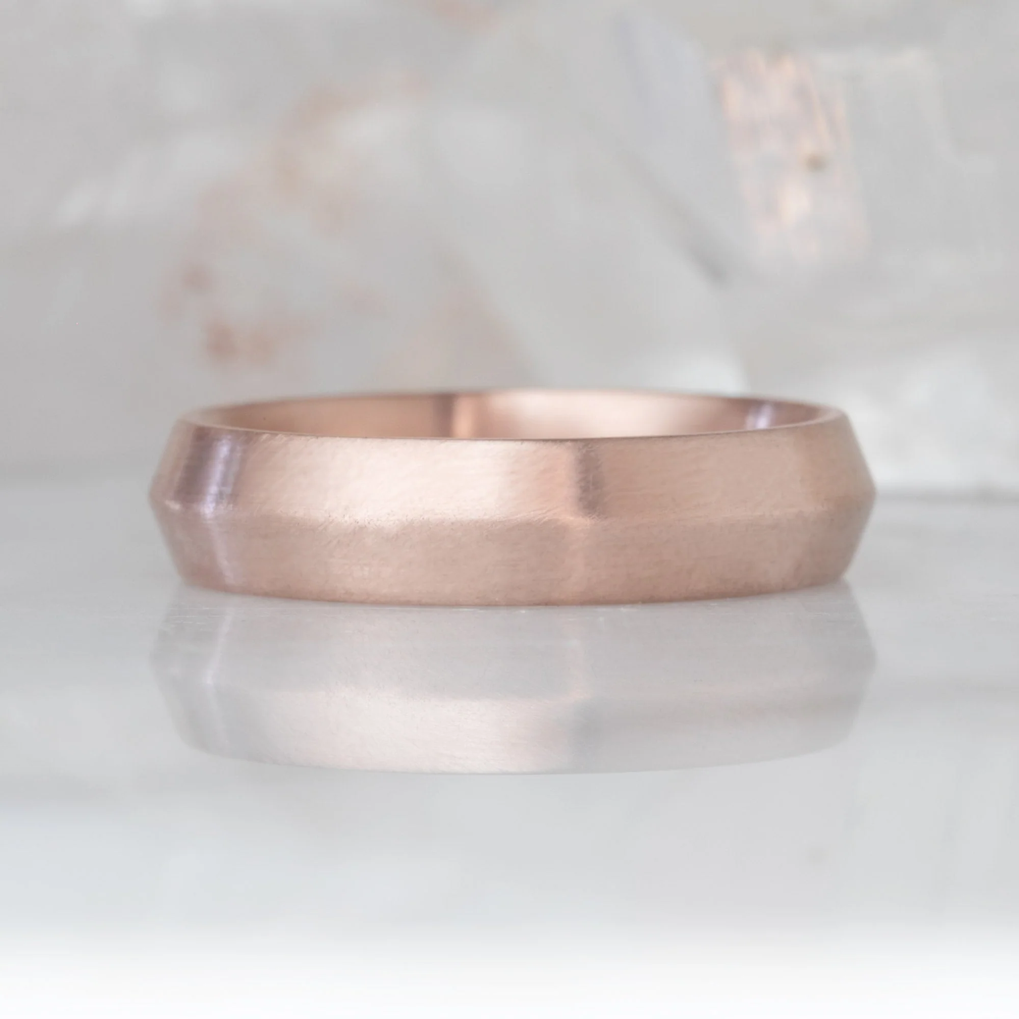 The Knife Edge Gold Wedding Band | Yellow, Rose or White Gold - Image 4
