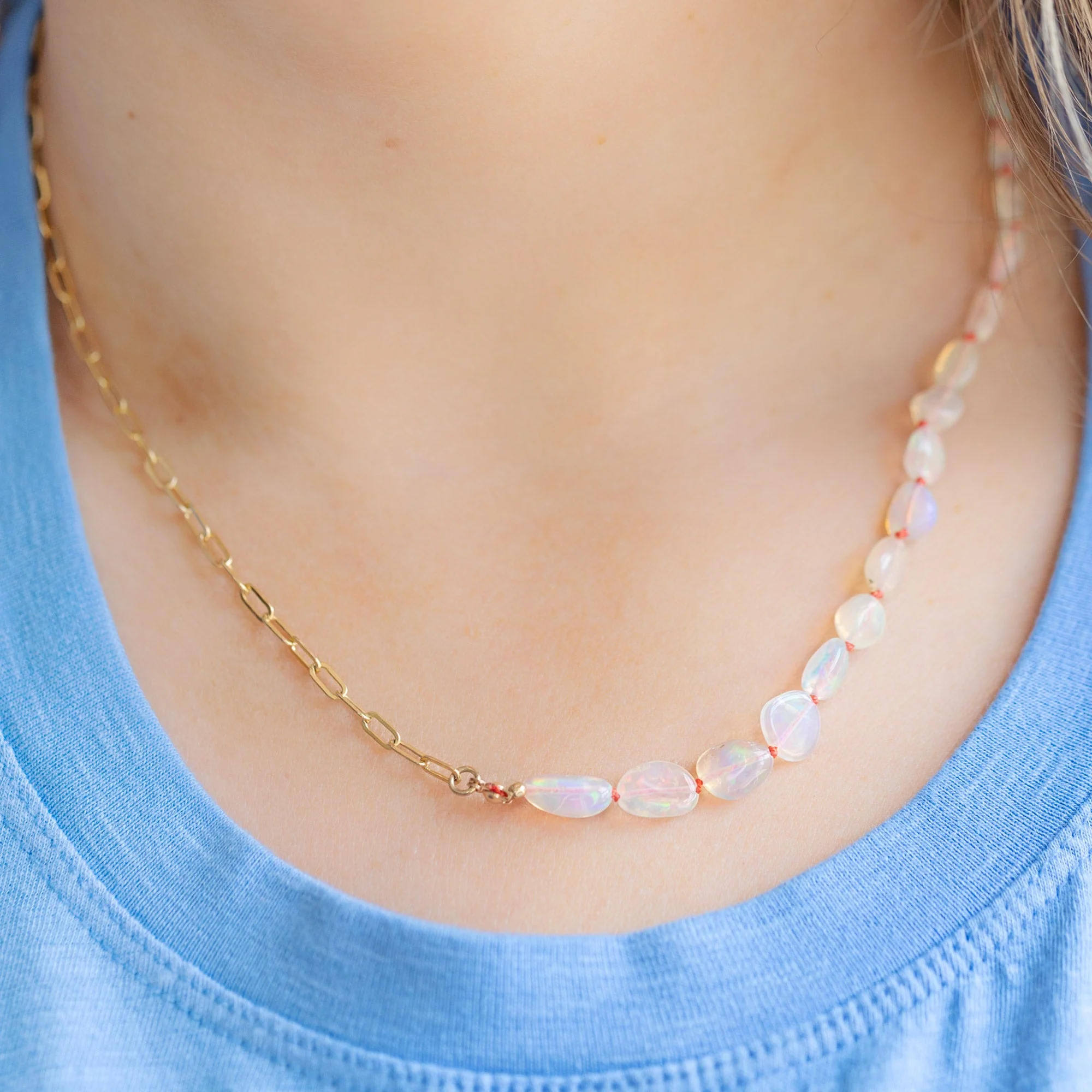 The Knotted Opal Necklace | Yellow Gold - Image 2