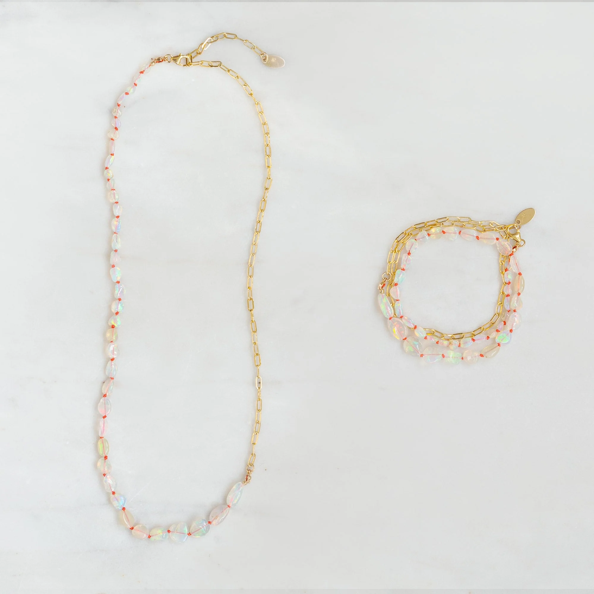 The Knotted Opal Necklace | Yellow Gold - Image 4