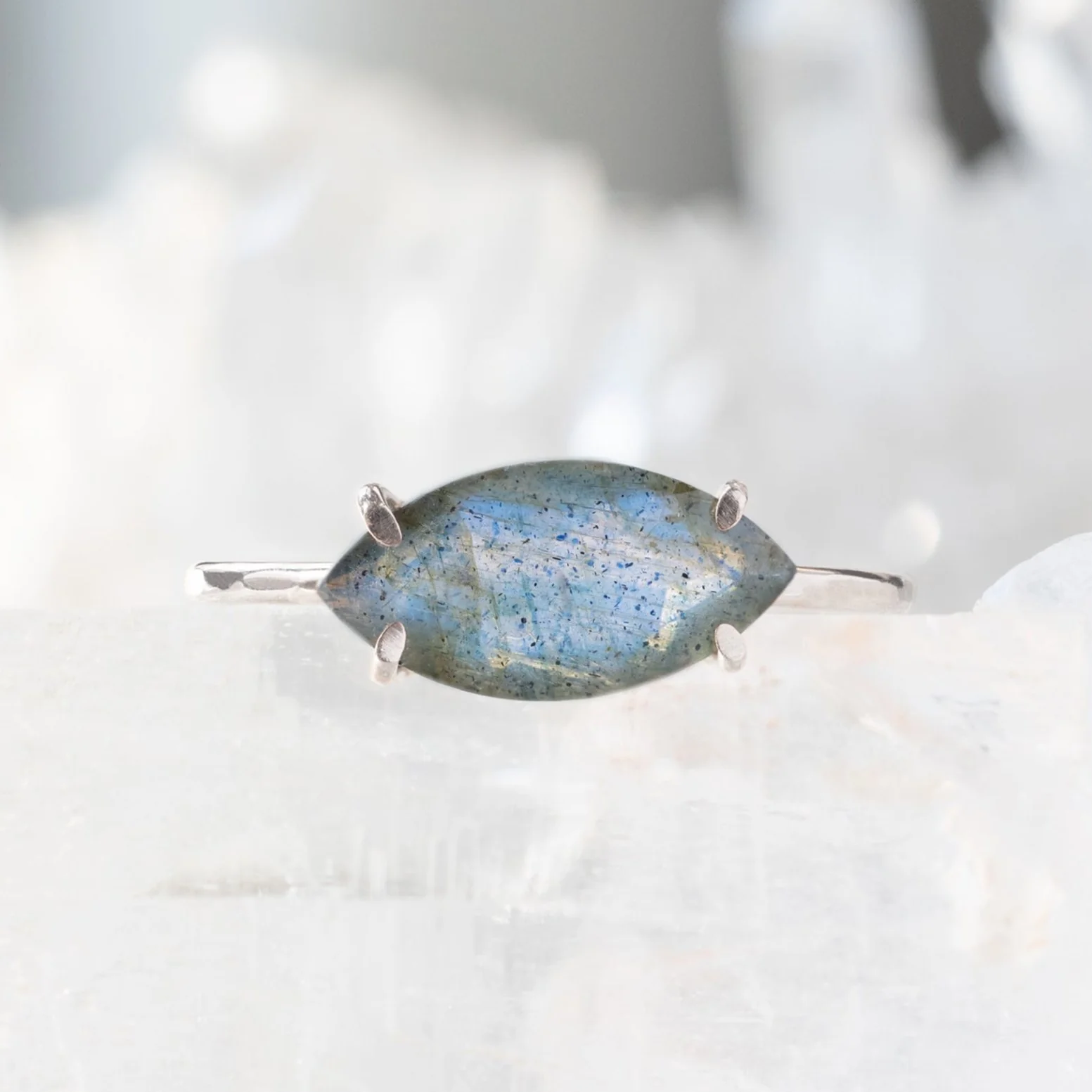 The Labradorite Marquise Ring | Yellow, Rose or Sterling Silver - Image 4