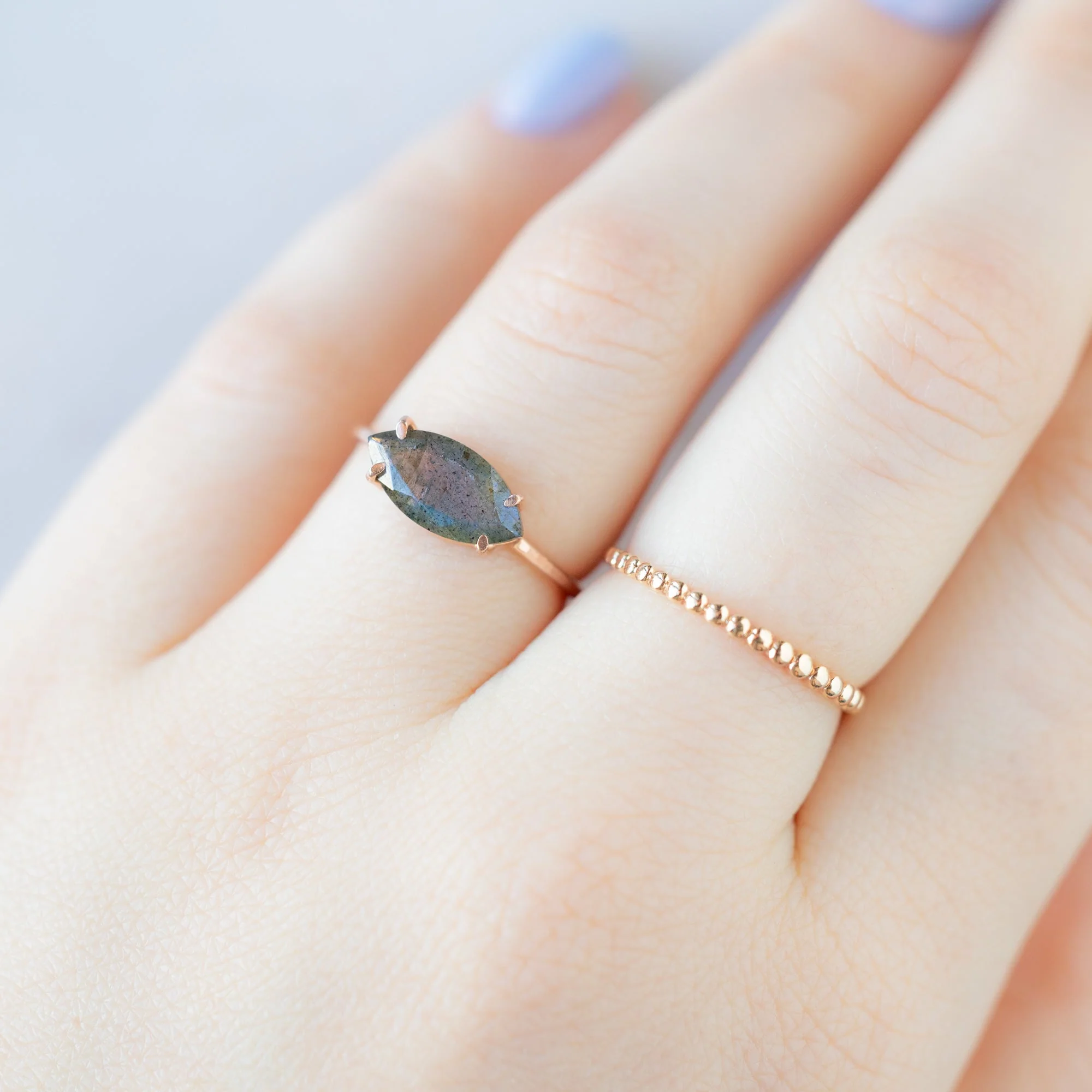 The Labradorite Marquise Ring | Yellow, Rose or Sterling Silver - Image 9