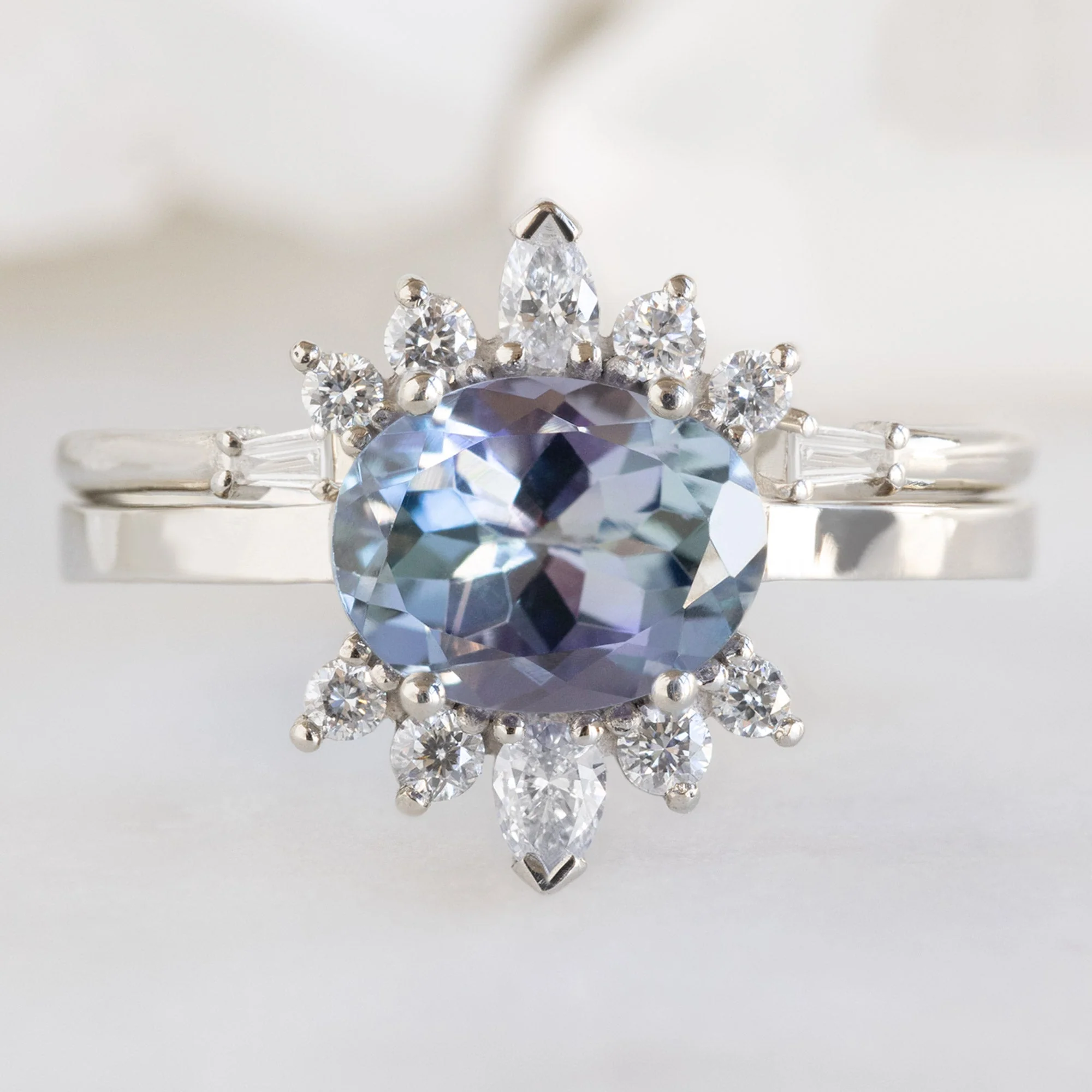 The Lotus Ring | 1.45ct Oval Tanzanite in 14K White Gold - Image 4