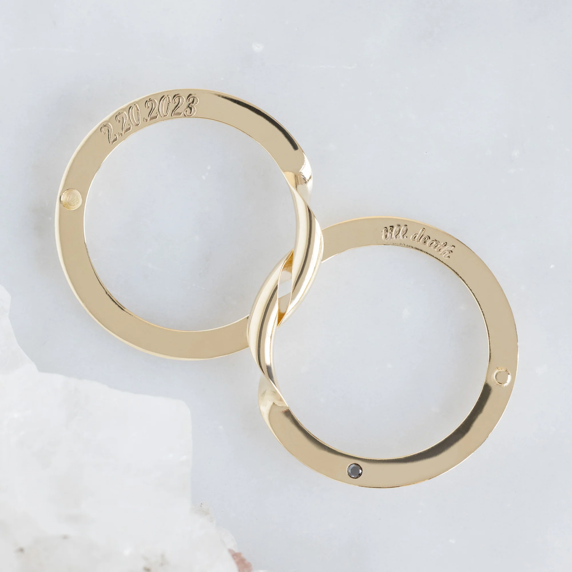 The Love Story Ring with a Black Diamond | Yellow Gold - Image 4