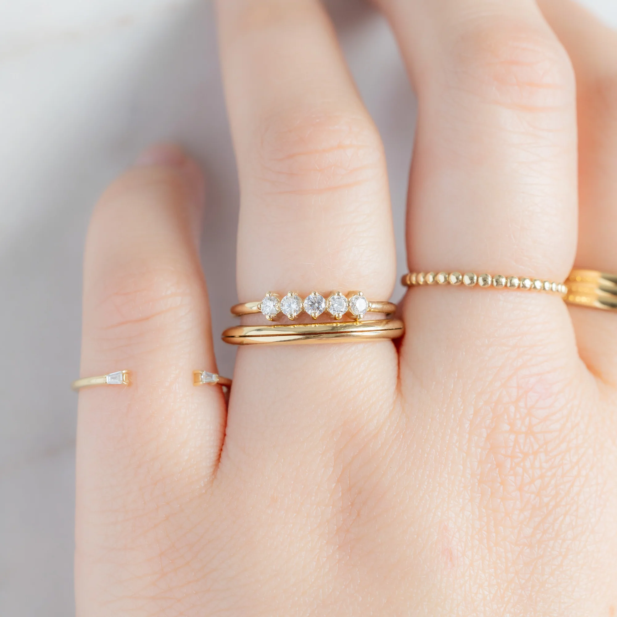 The Love Story Ring with a Black Diamond | Yellow Gold - Image 5