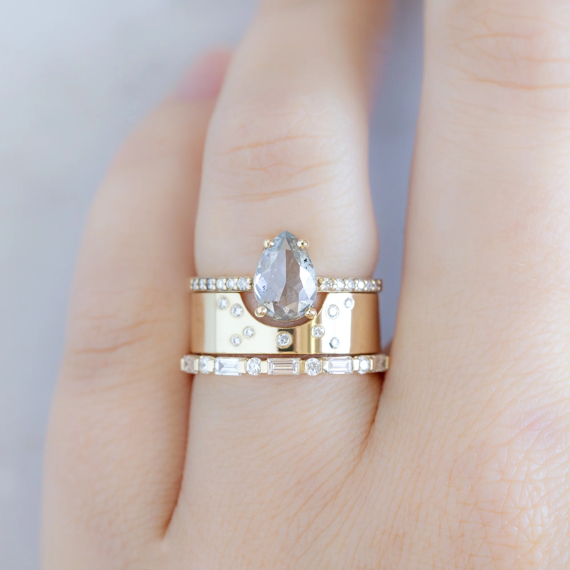 The Luxe Baguette White Diamond Eternity Band | Yellow, Rose or White Gold - Image 2