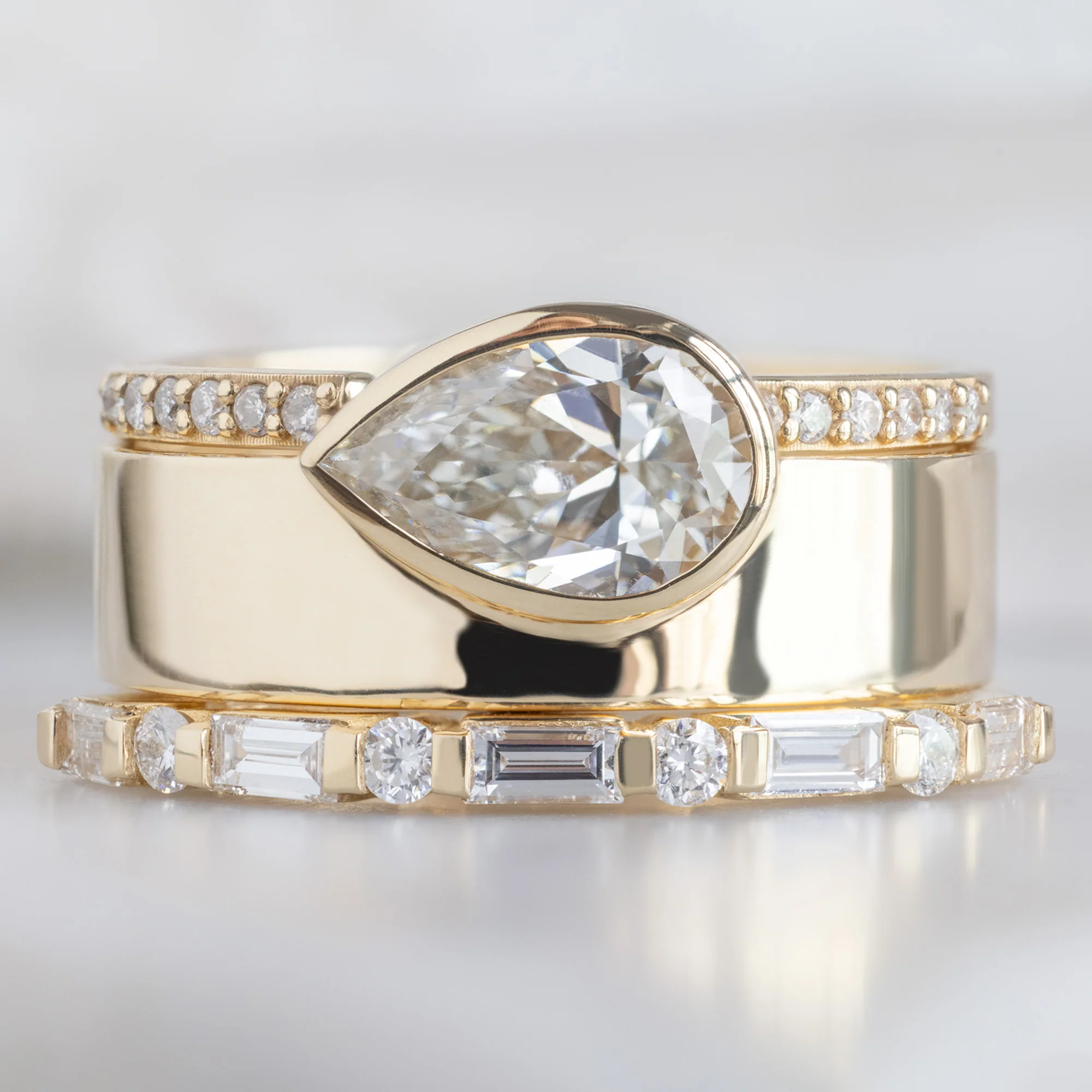 The Luxe Baguette White Diamond Eternity Band | Yellow, Rose or White Gold - Image 4