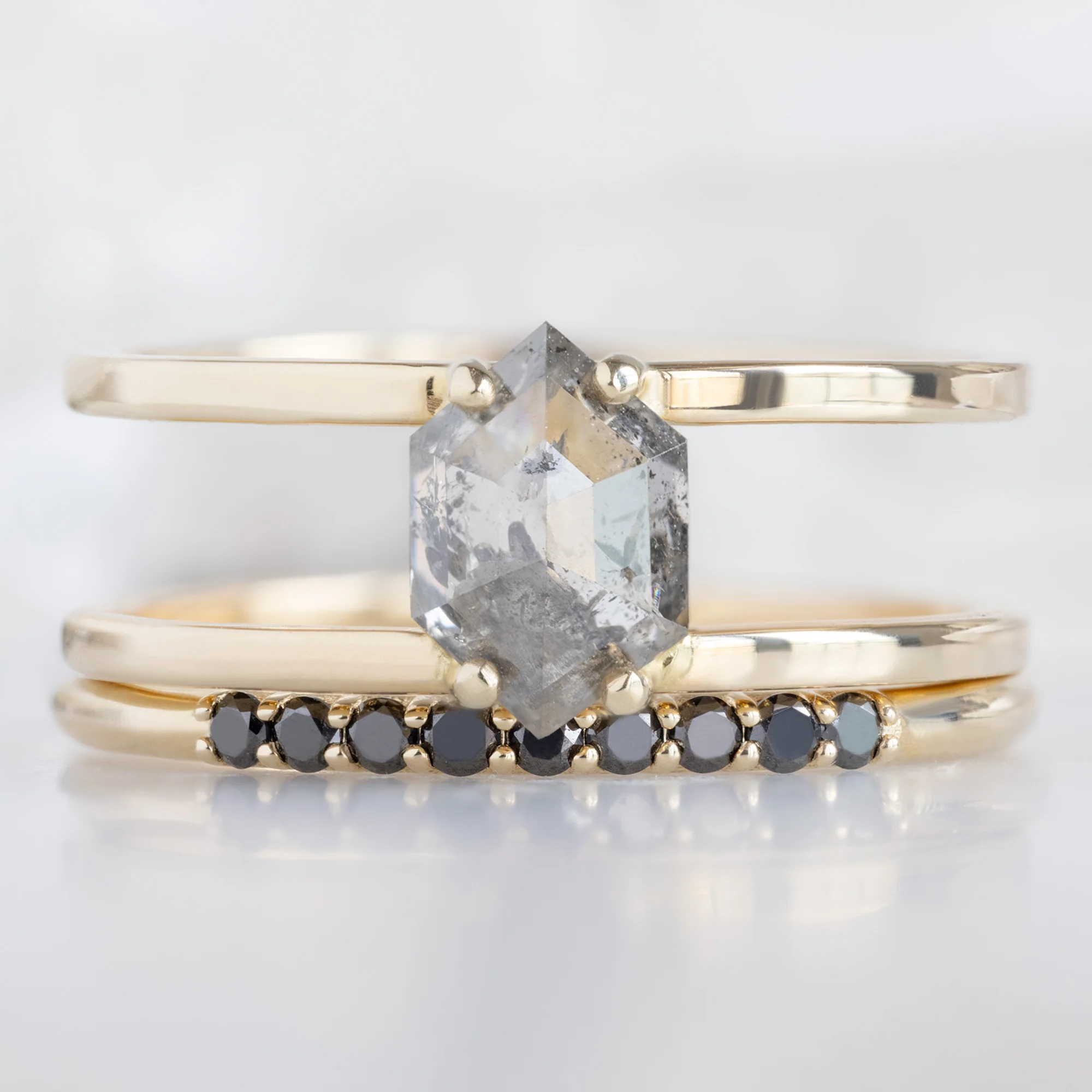 The Luxe Black Diamond Pavé Wedding Band | Yellow, Rose or White Gold - Image 9