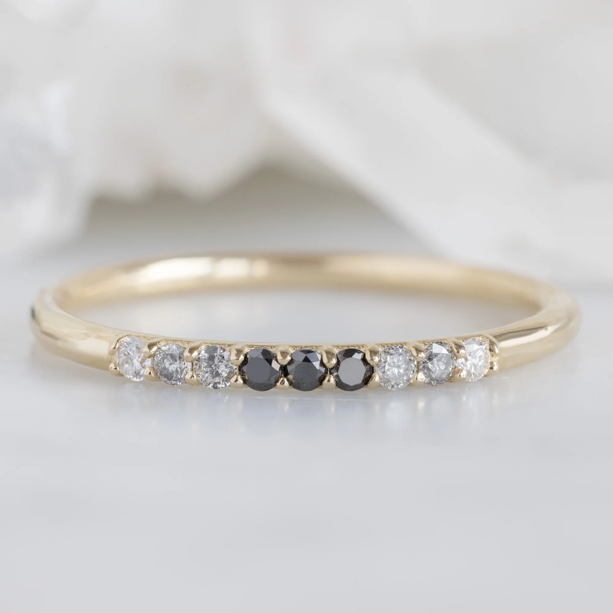 The Luxe Ombré Diamond Pavé Wedding Band | Yellow, Rose or White Gold - Image 5