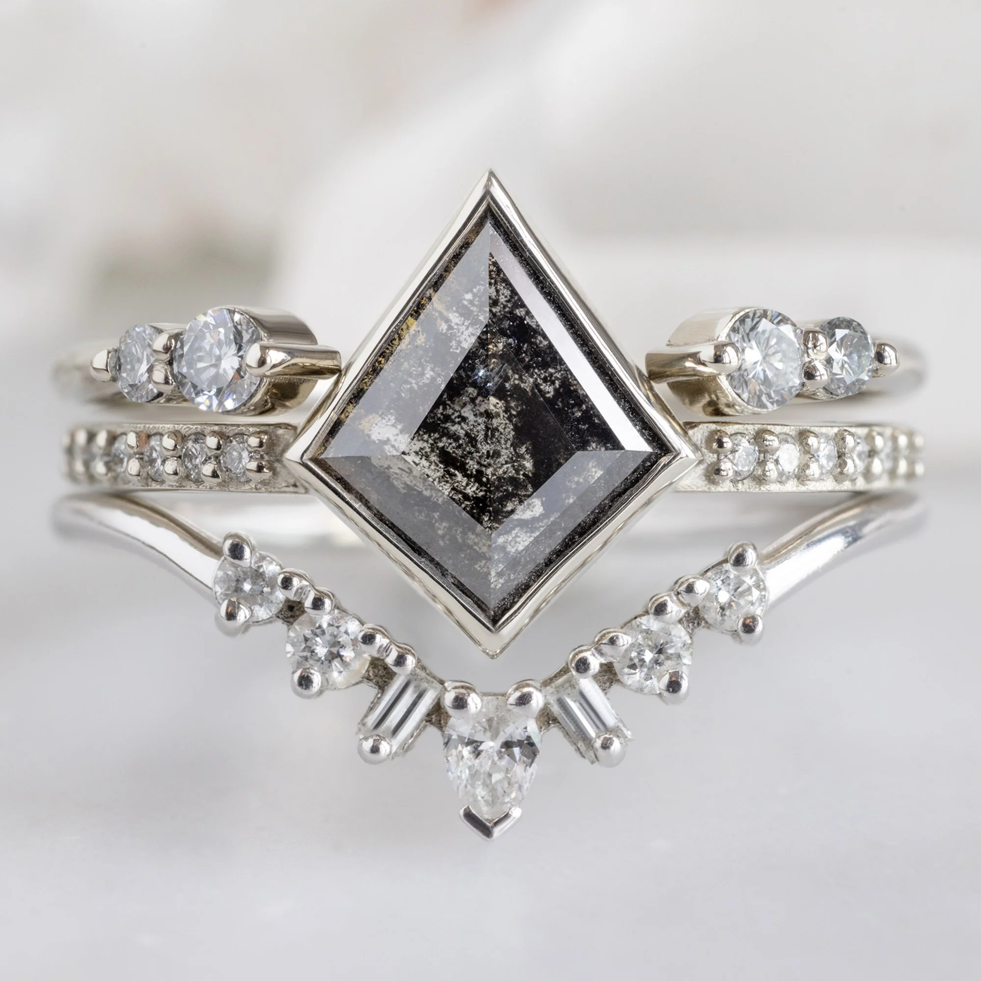 The Luxe Open Cuff Round White Diamond Stacking Band | Yellow, Rose or White Gold - Image 12
