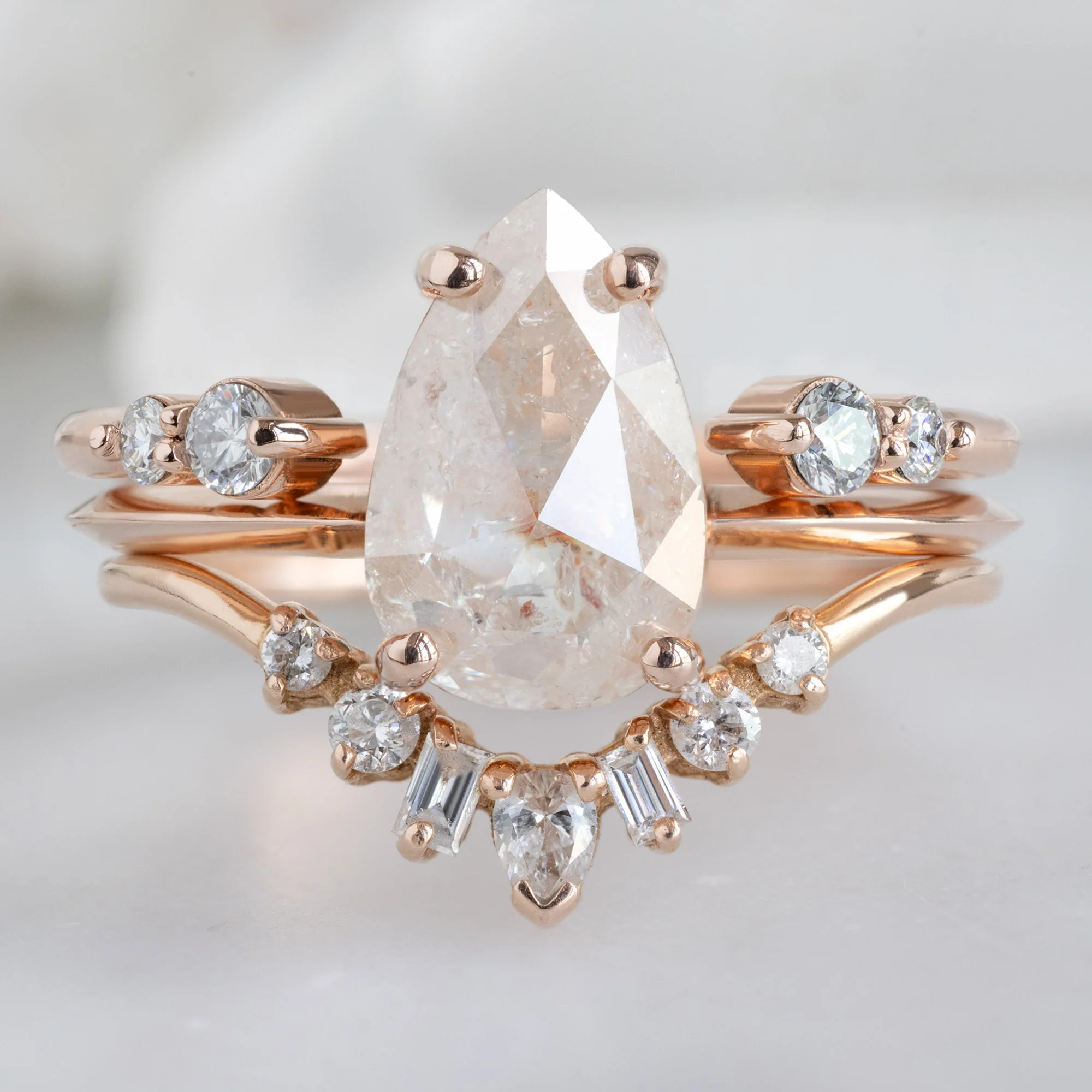 The Luxe Open Cuff Round White Diamond Stacking Band | Yellow, Rose or White Gold - Image 8
