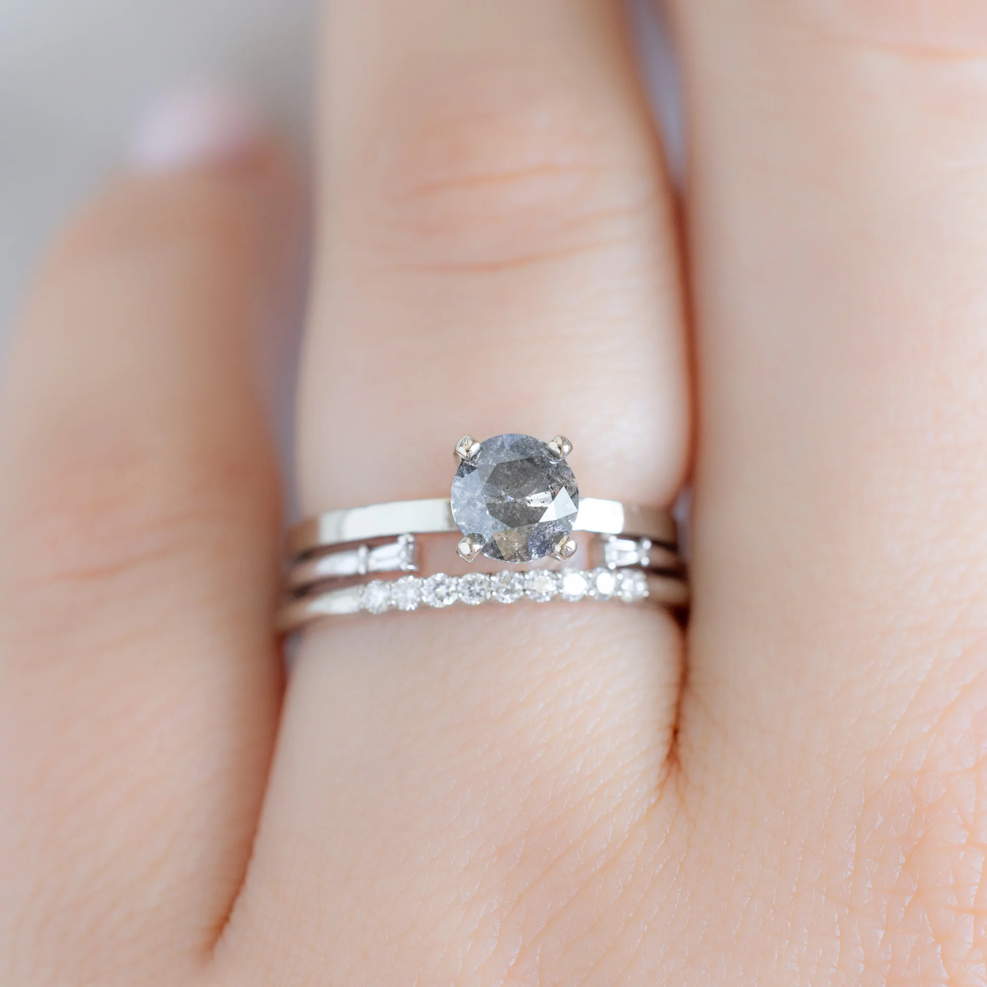 The Luxe White Diamond Pavé Wedding Band | Yellow, Rose or White Gold - Image 11