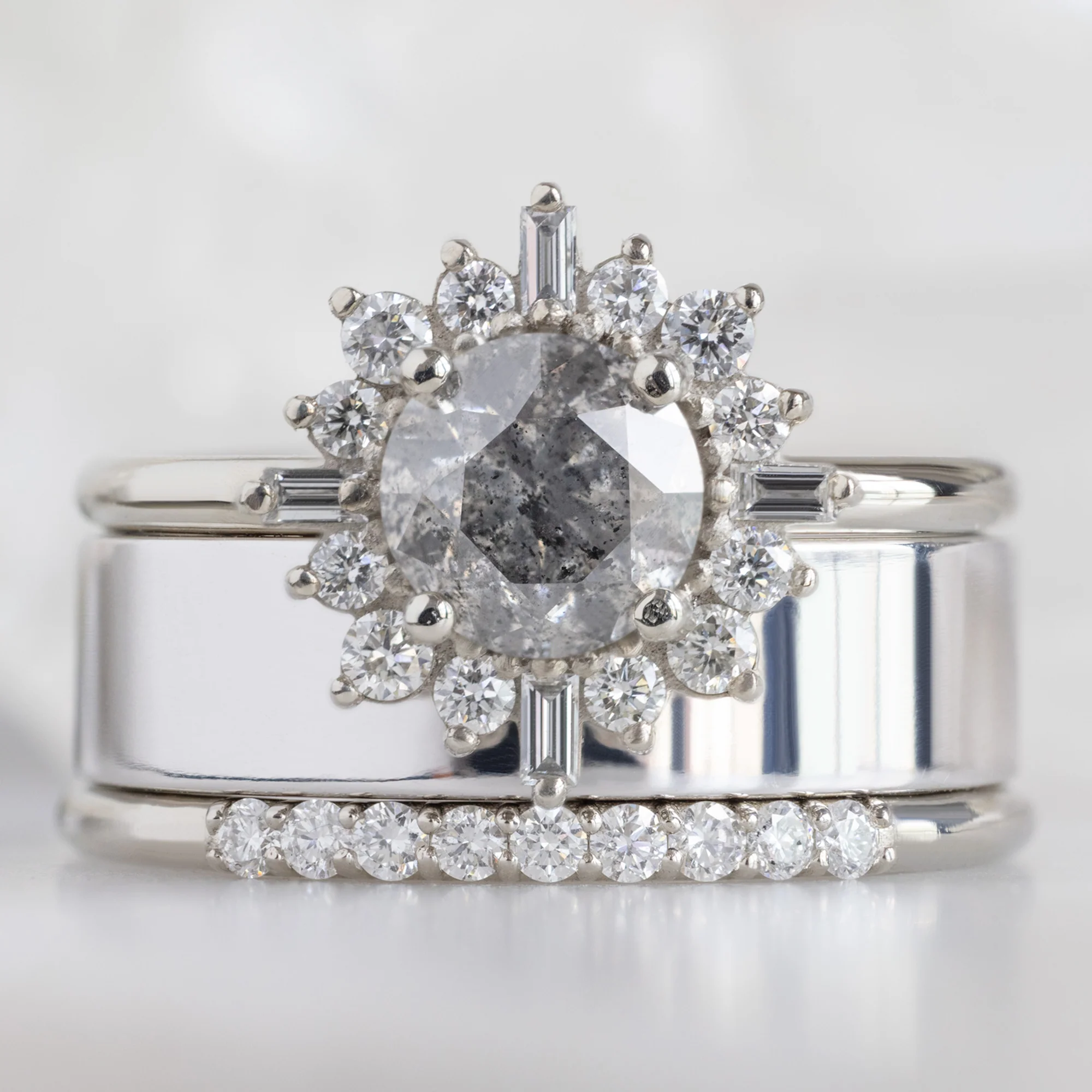 The Luxe White Diamond Pavé Wedding Band | Yellow, Rose or White Gold - Image 12