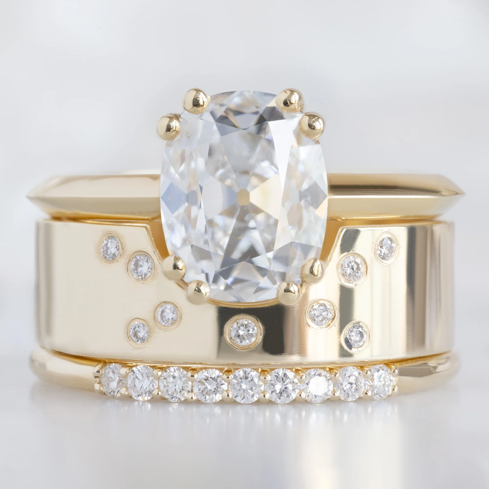 The Luxe White Diamond Pavé Wedding Band | Yellow, Rose or White Gold - Image 3