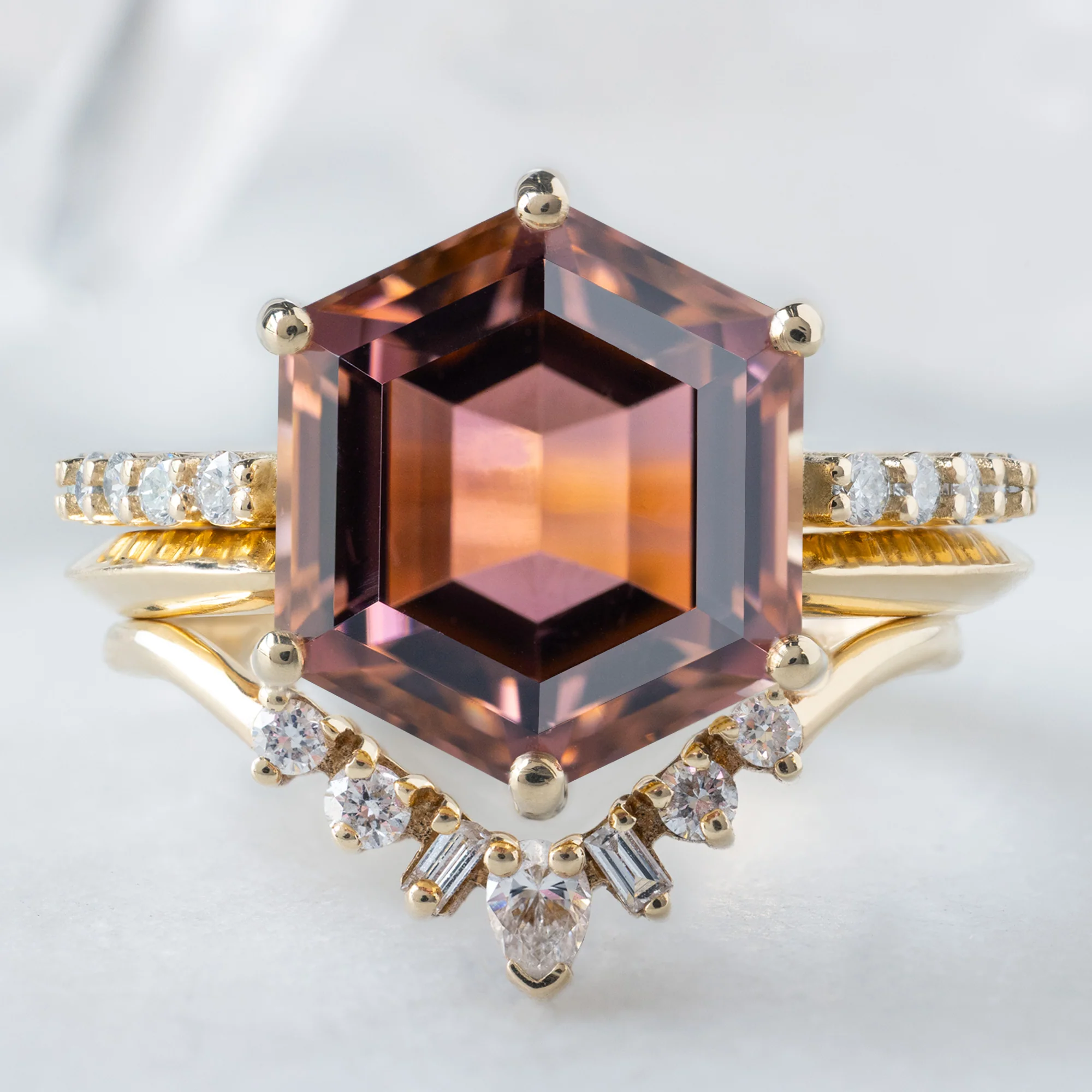 The Luxe Willow Ring | 5.01ct Hexagon Tourmaline in 14K Yellow Gold - Image 3