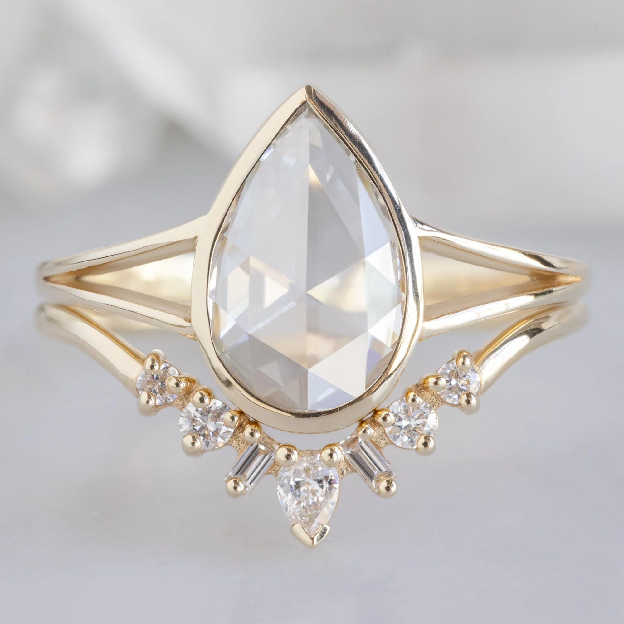The Magnolia Ring | 1.08ct Rose Cut Lab Grown White Diamond in 14K Yellow Gold - Image 3