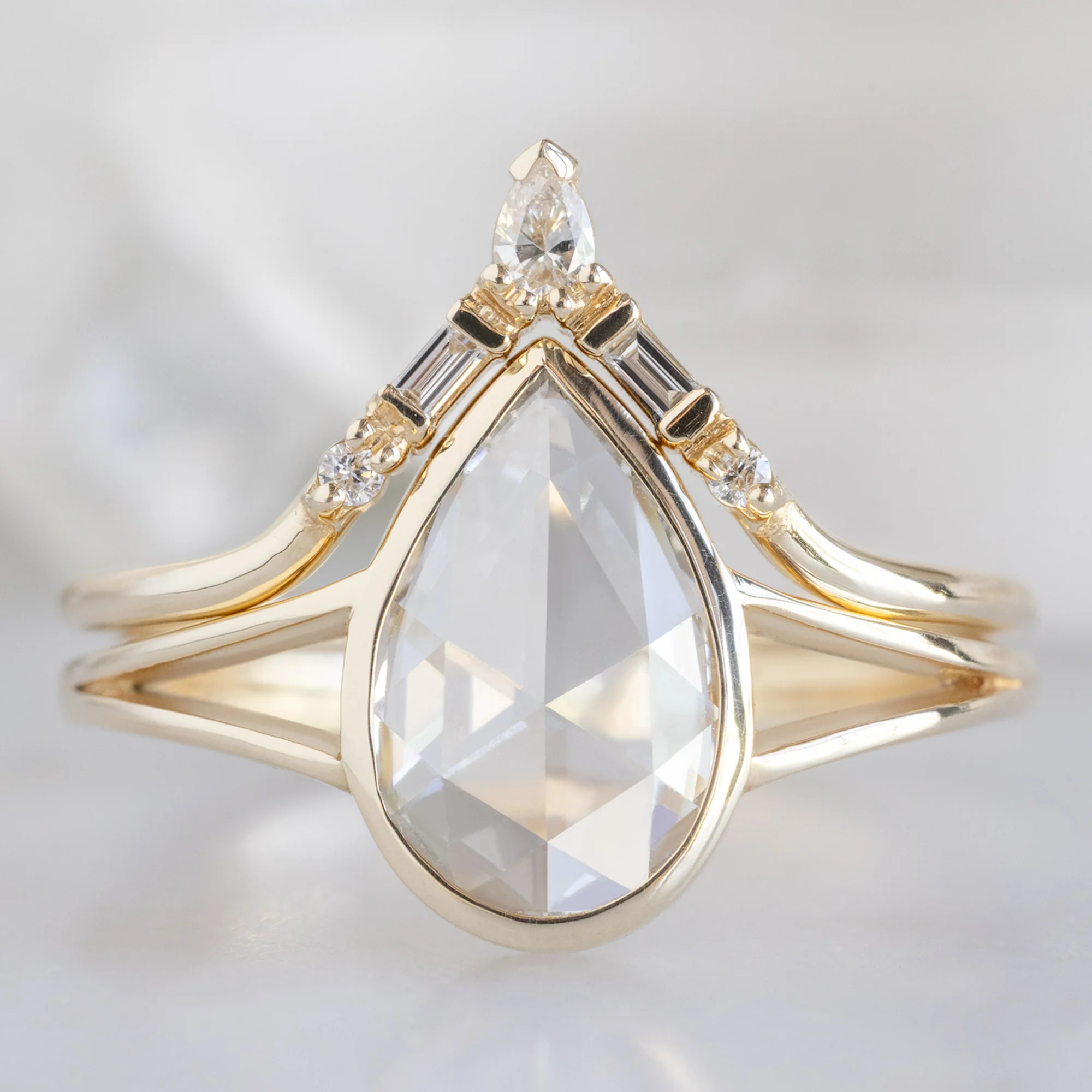 The Magnolia Ring | 1.08ct Rose Cut Lab Grown White Diamond in 14K Yellow Gold - Image 4