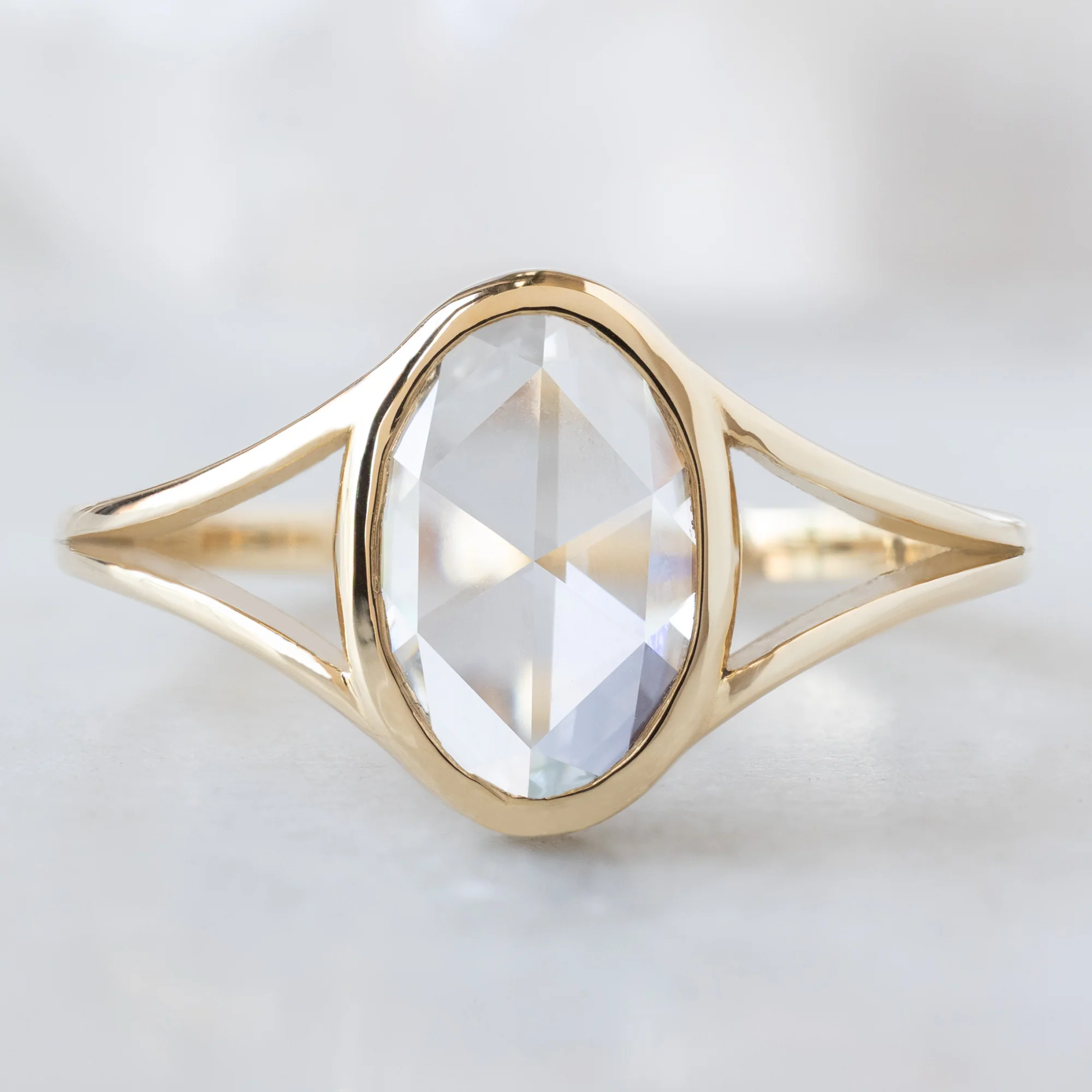 The Magnolia Ring | 1.26ct Oval Lab Grown White Diamond in 14K Yellow Gold - Image 5