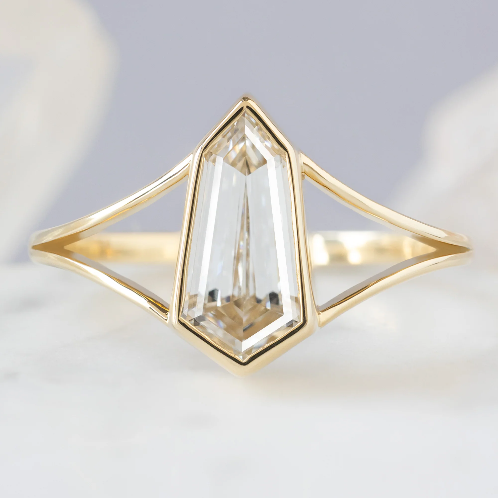 The Magnolia Ring | 1.50ct Lab Grown Geometric White Diamond in 14K Yellow Gold