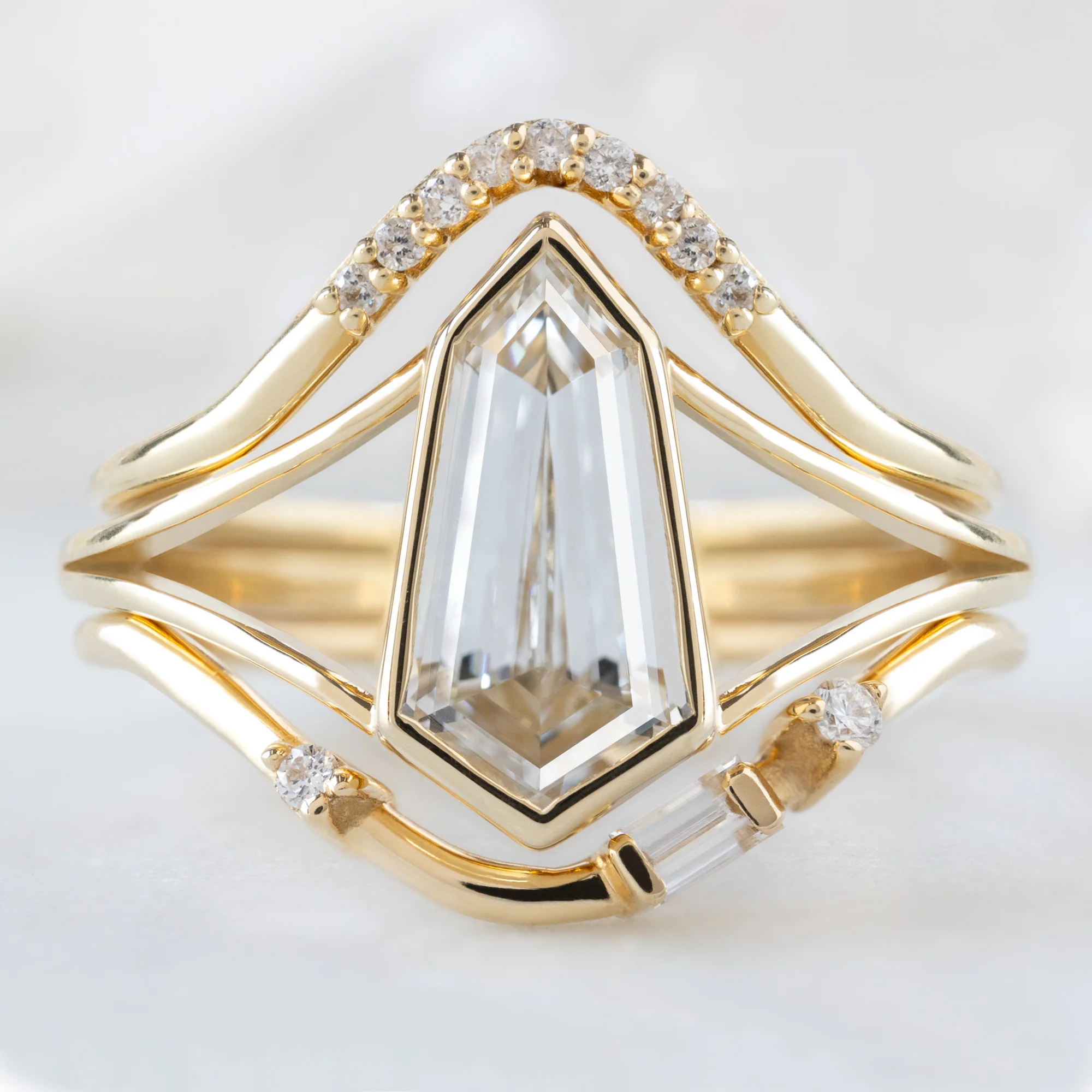 The Magnolia Ring | 1.50ct Lab Grown Geometric White Diamond in 14K Yellow Gold - Image 2