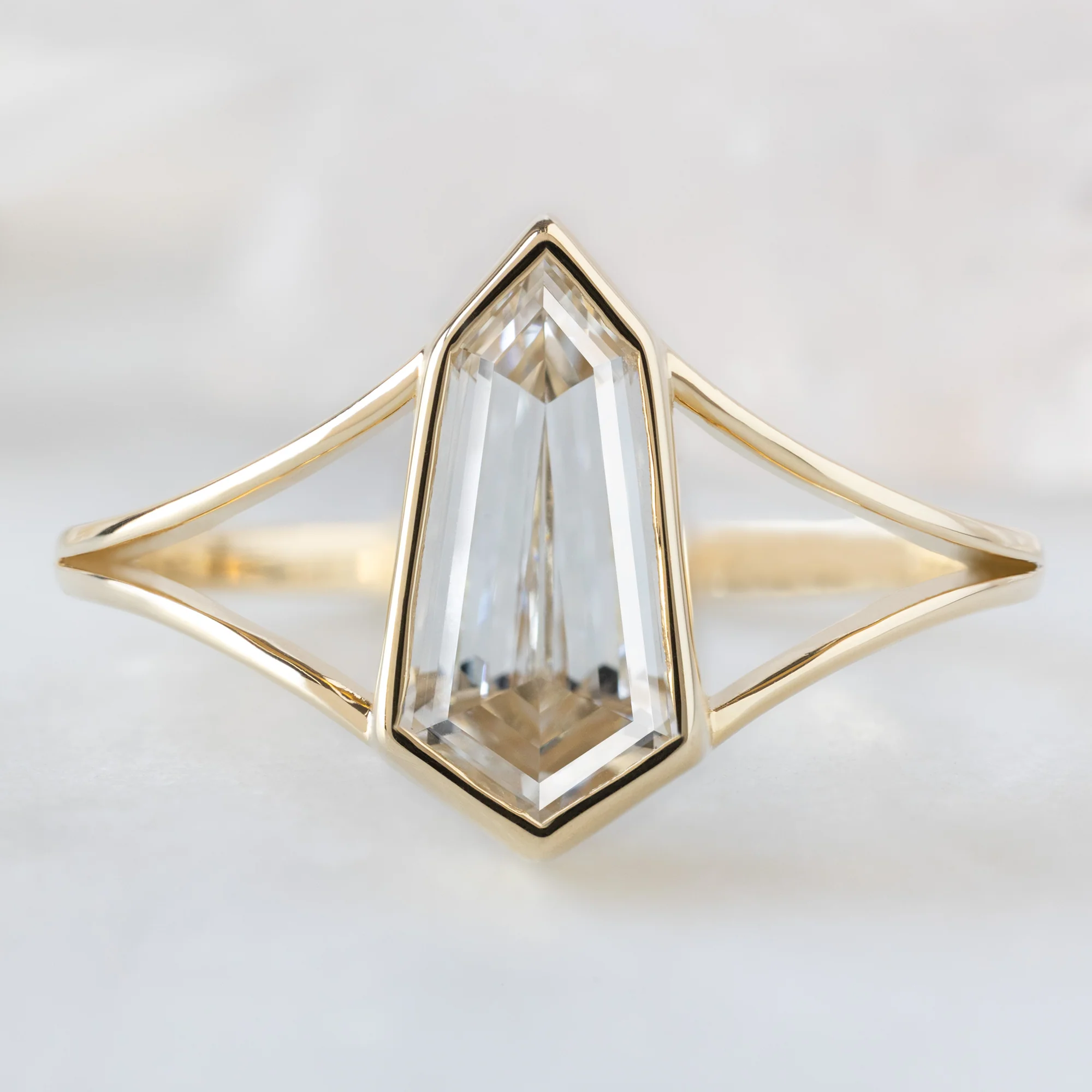 The Magnolia Ring | 1.50ct Lab Grown Geometric White Diamond in 14K Yellow Gold - Image 4