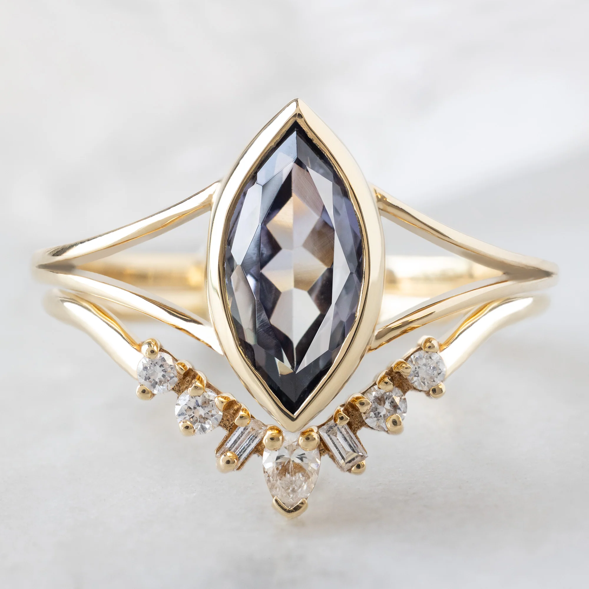 The Magnolia Ring | 1.63ct Marquise Tanzanite in 14K Yellow Gold - Image 3