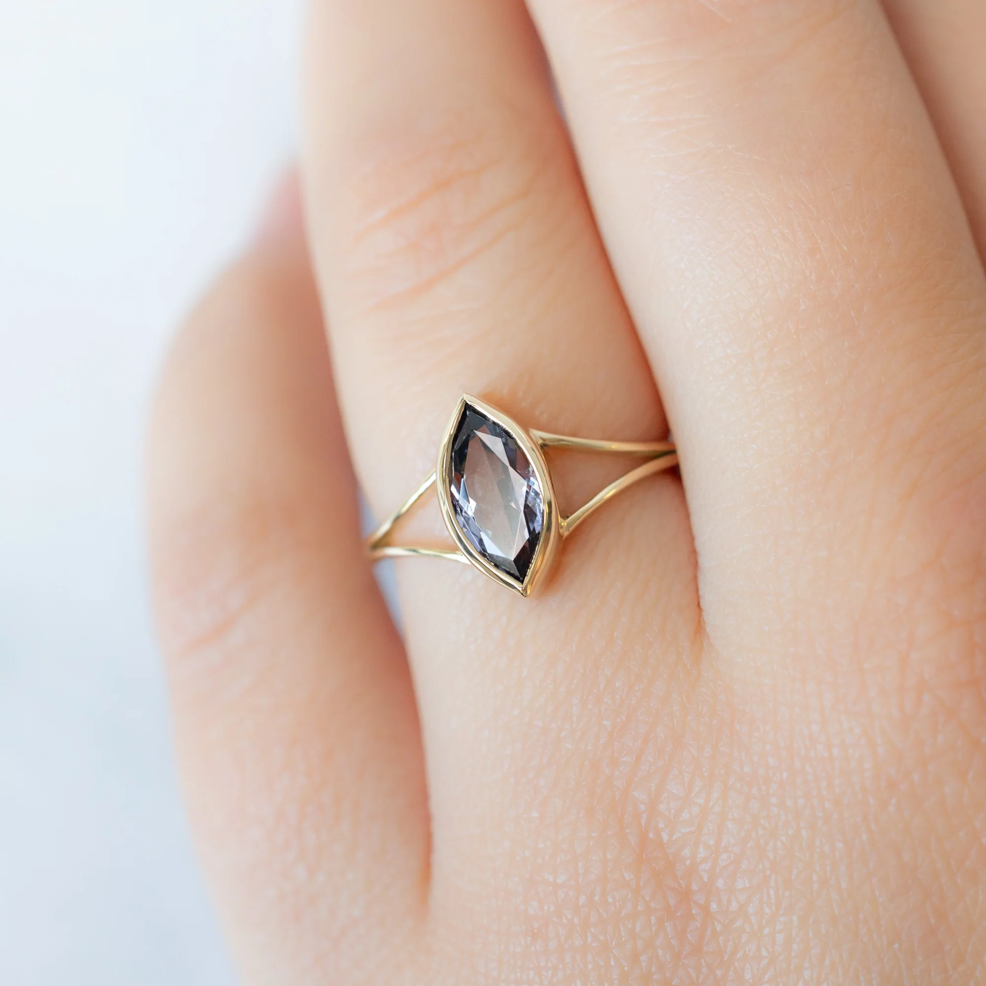 The Magnolia Ring | 1.63ct Marquise Tanzanite in 14K Yellow Gold - Image 4