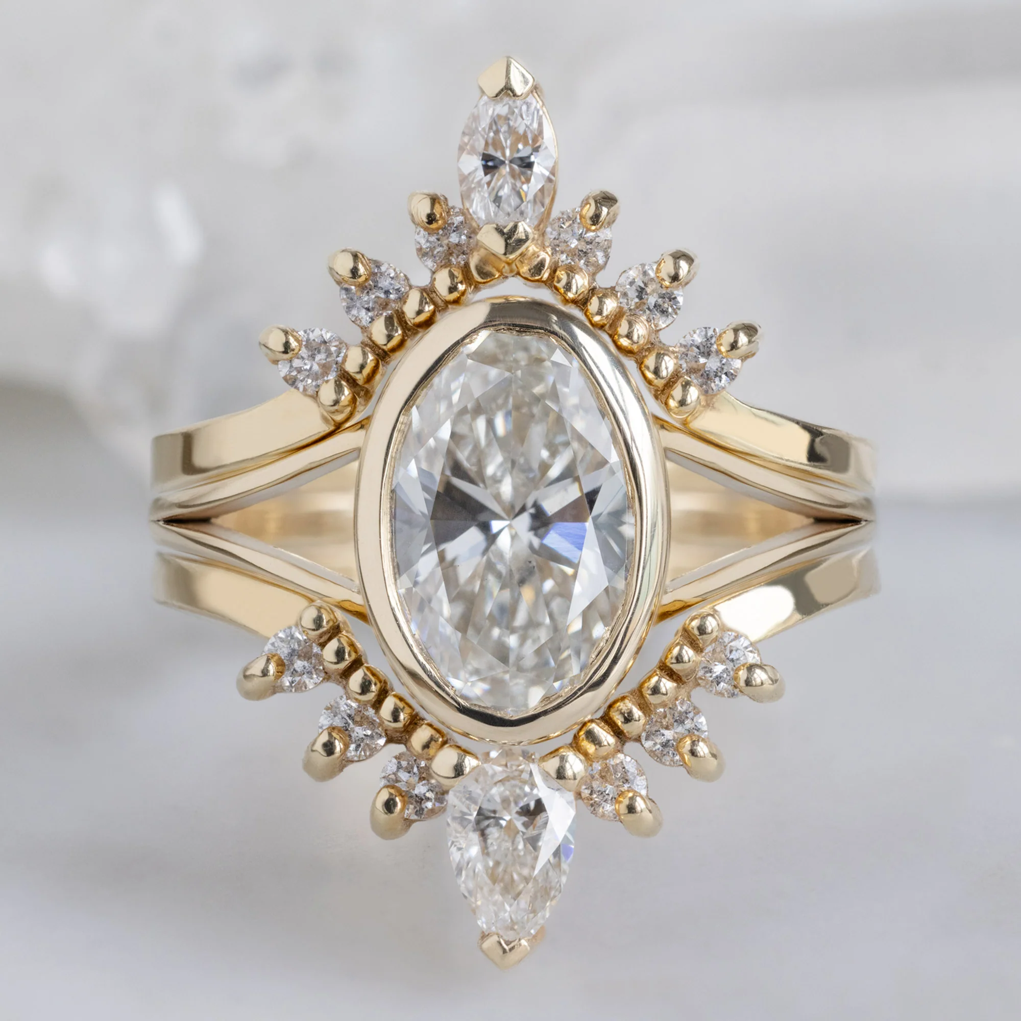 The Magnolia Ring | 1.93ct Lab Grown Oval White Diamond in 14K Yellow Gold - Image 2