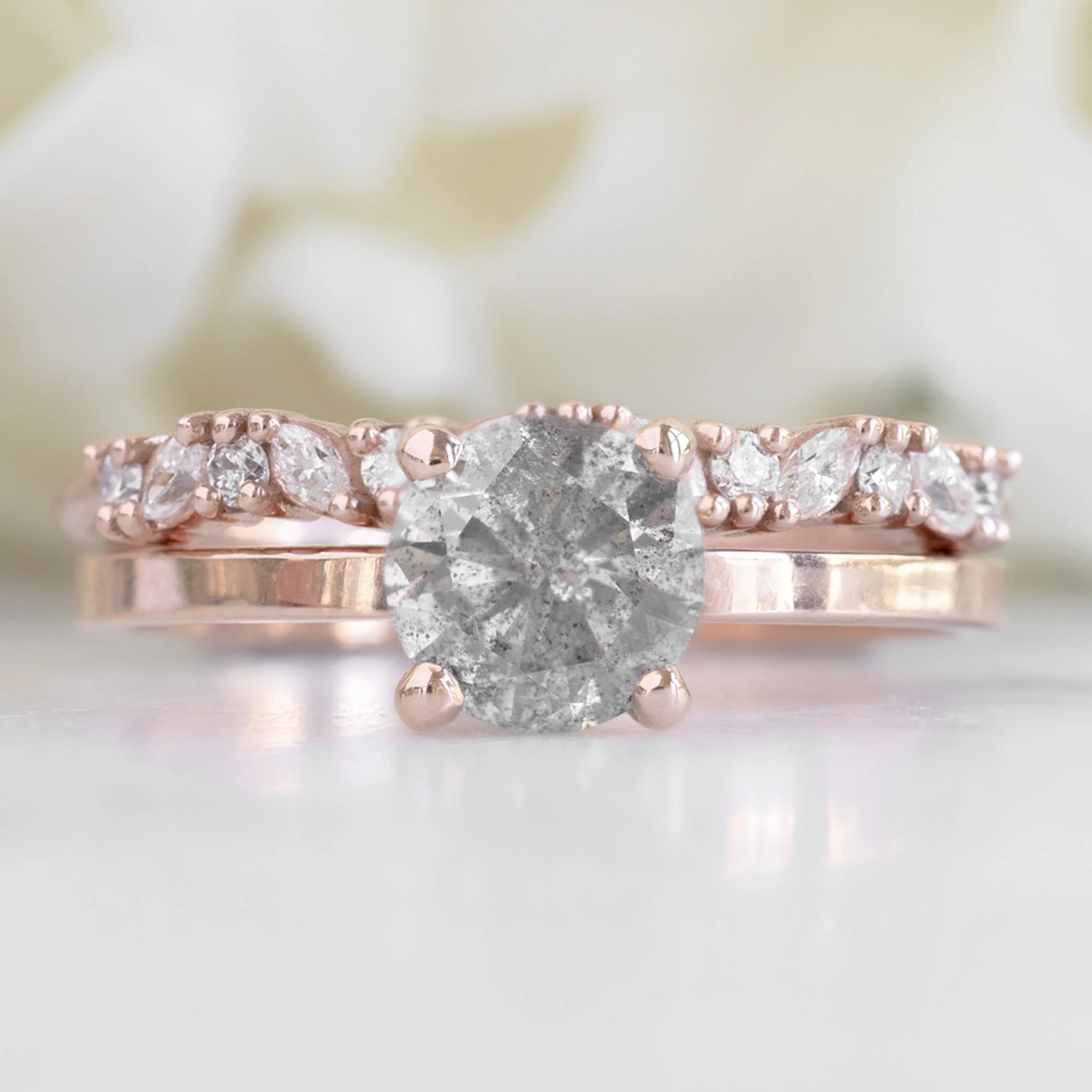 The Marquise Confetti Wedding Band | Yellow, Rose or White Gold - Image 3