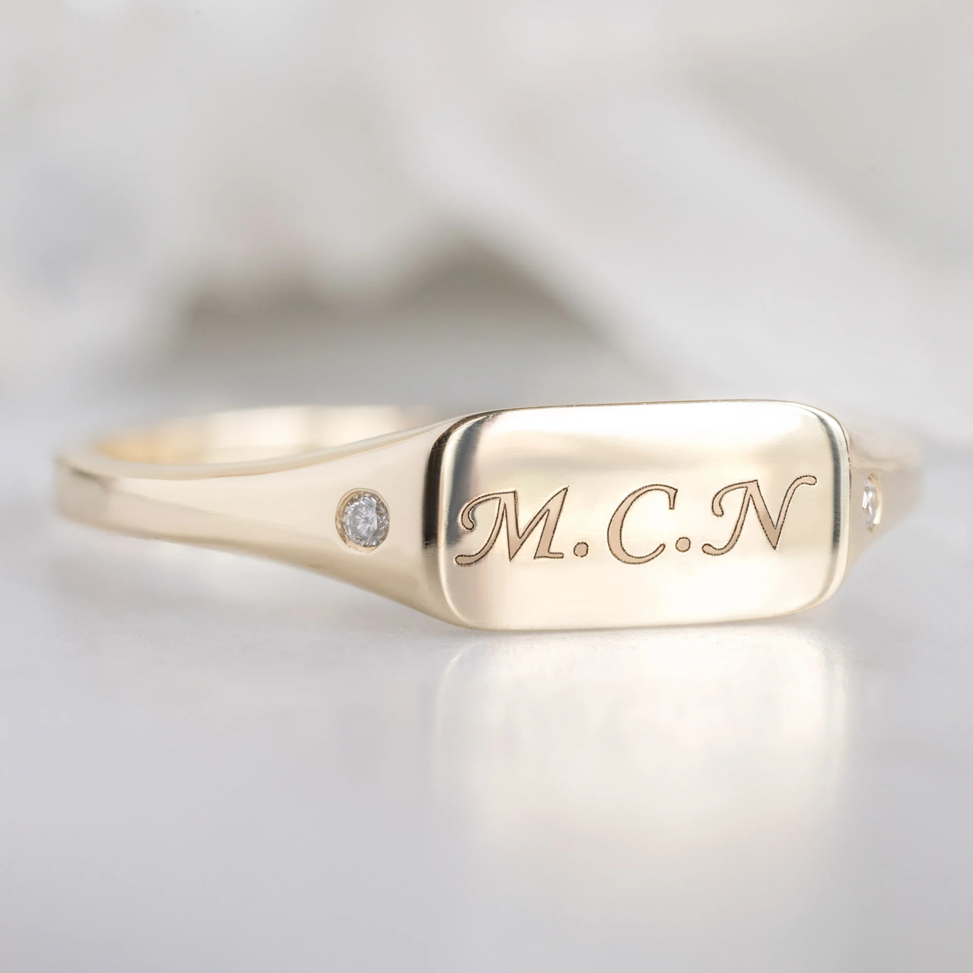The Monogram Signet Ring | Yellow Gold - Image 3