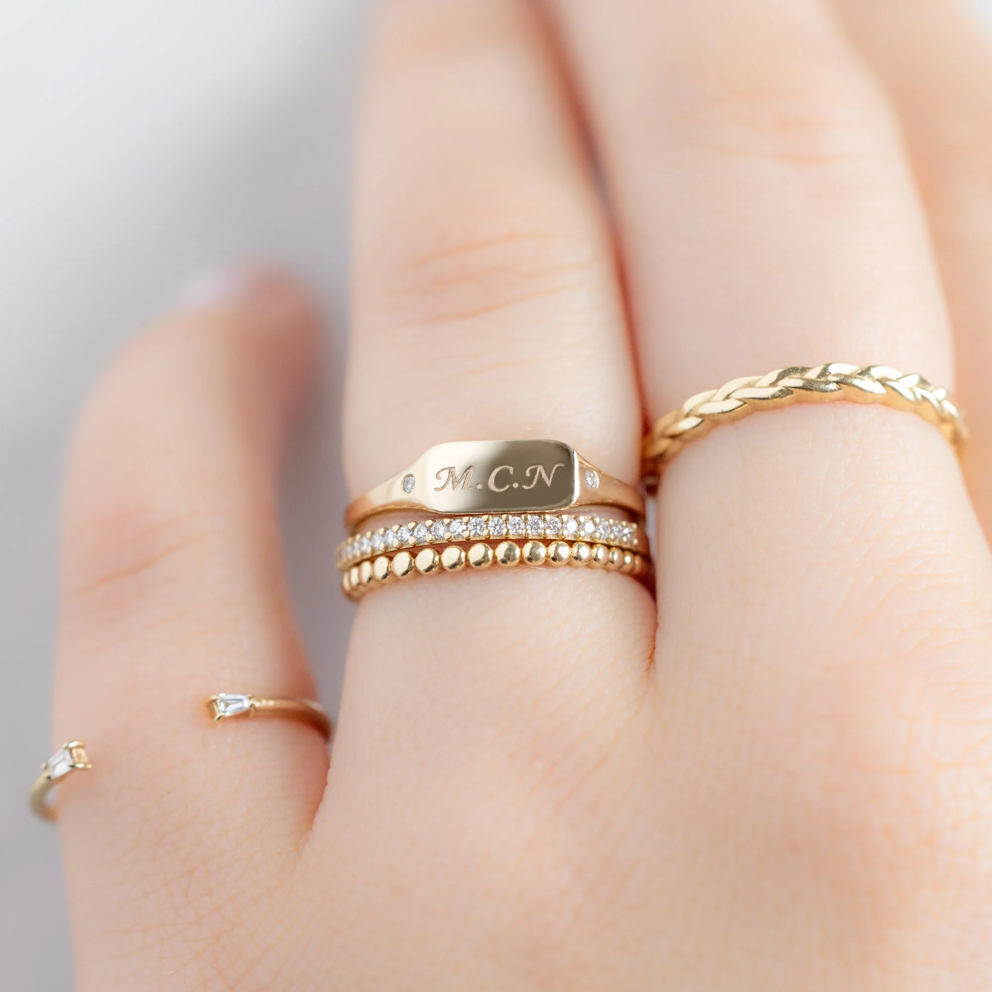 The Monogram Signet Ring | Yellow Gold - Image 4