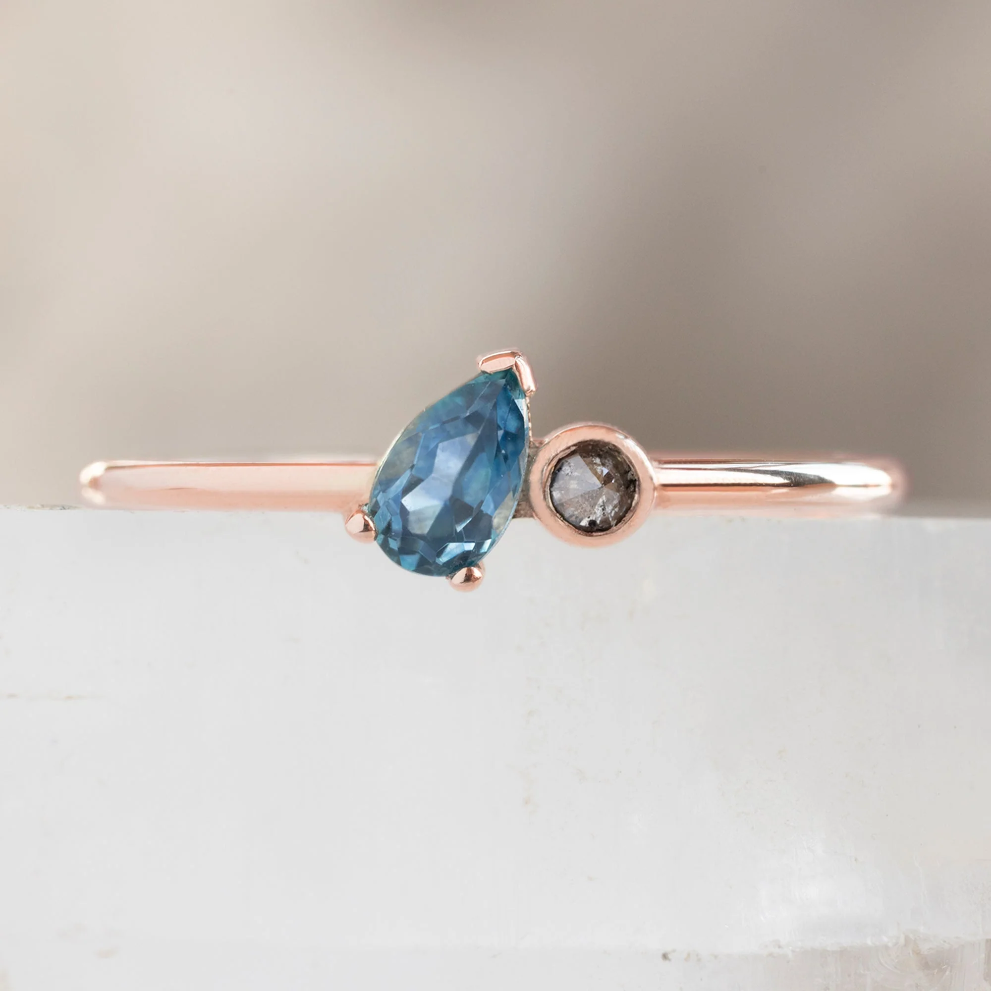 The Montana Sapphire + Diamond Ring | Yellow, Rose or White Gold - Image 4