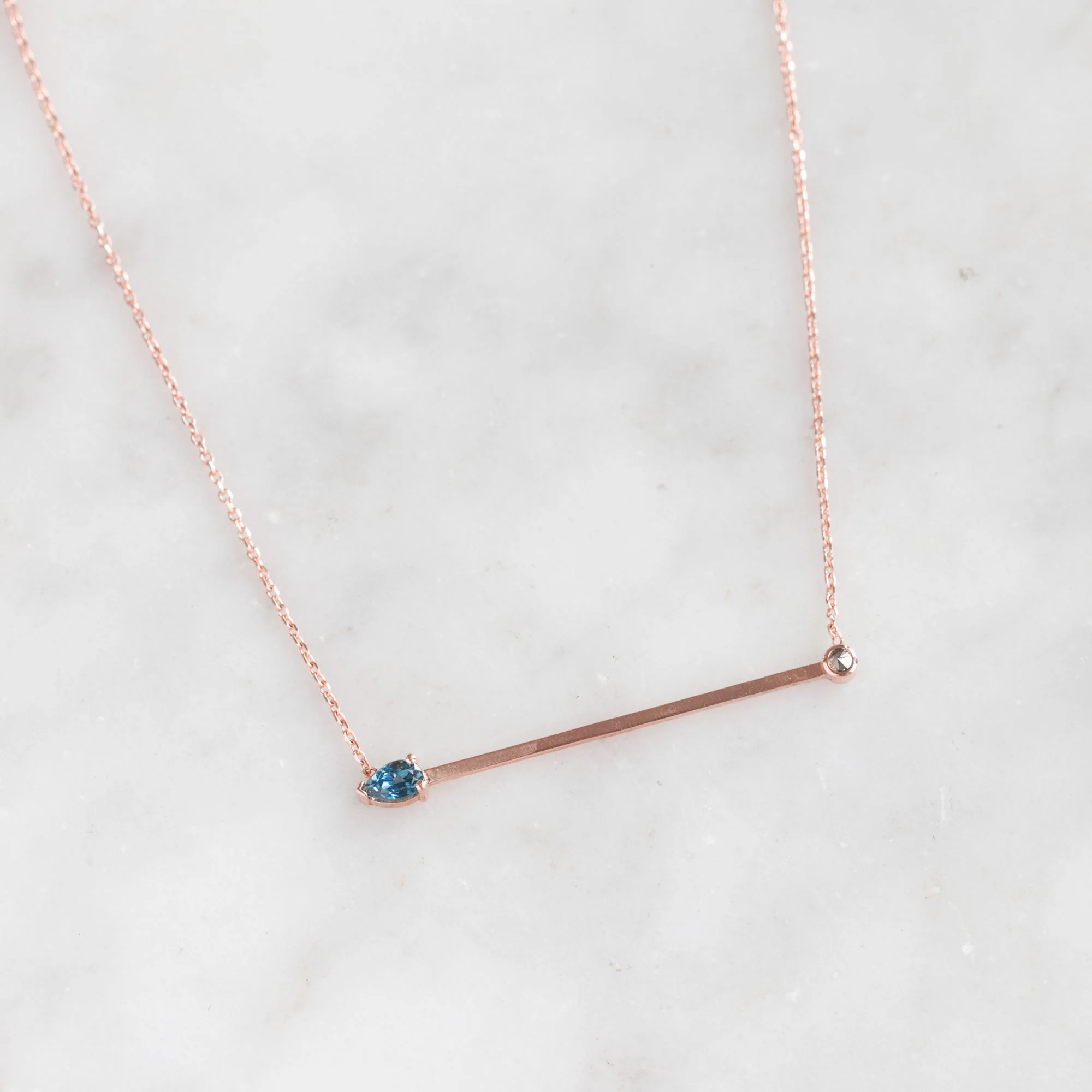 The Montana Sapphire Horizon Necklace | Yellow, Rose or White Gold - Image 5