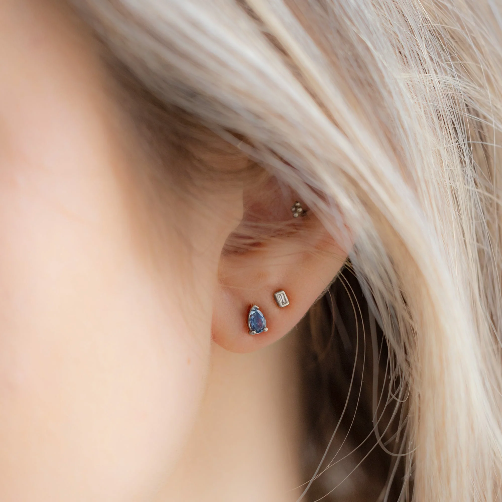 The Montana Sapphire Stud Earrings | Yellow, Rose or White Gold - Image 6