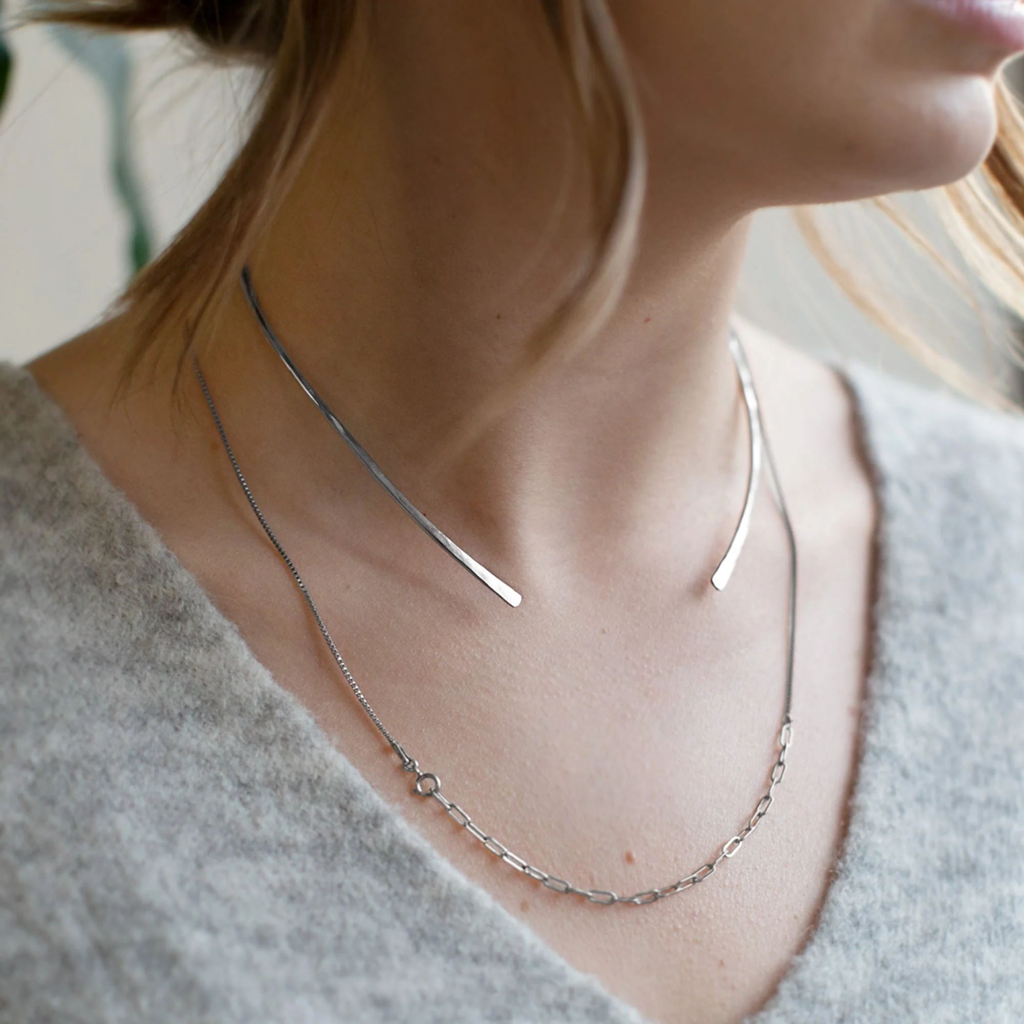 The Open Cuff Necklace | Yellow, Rose, or Sterling Silver - Image 6